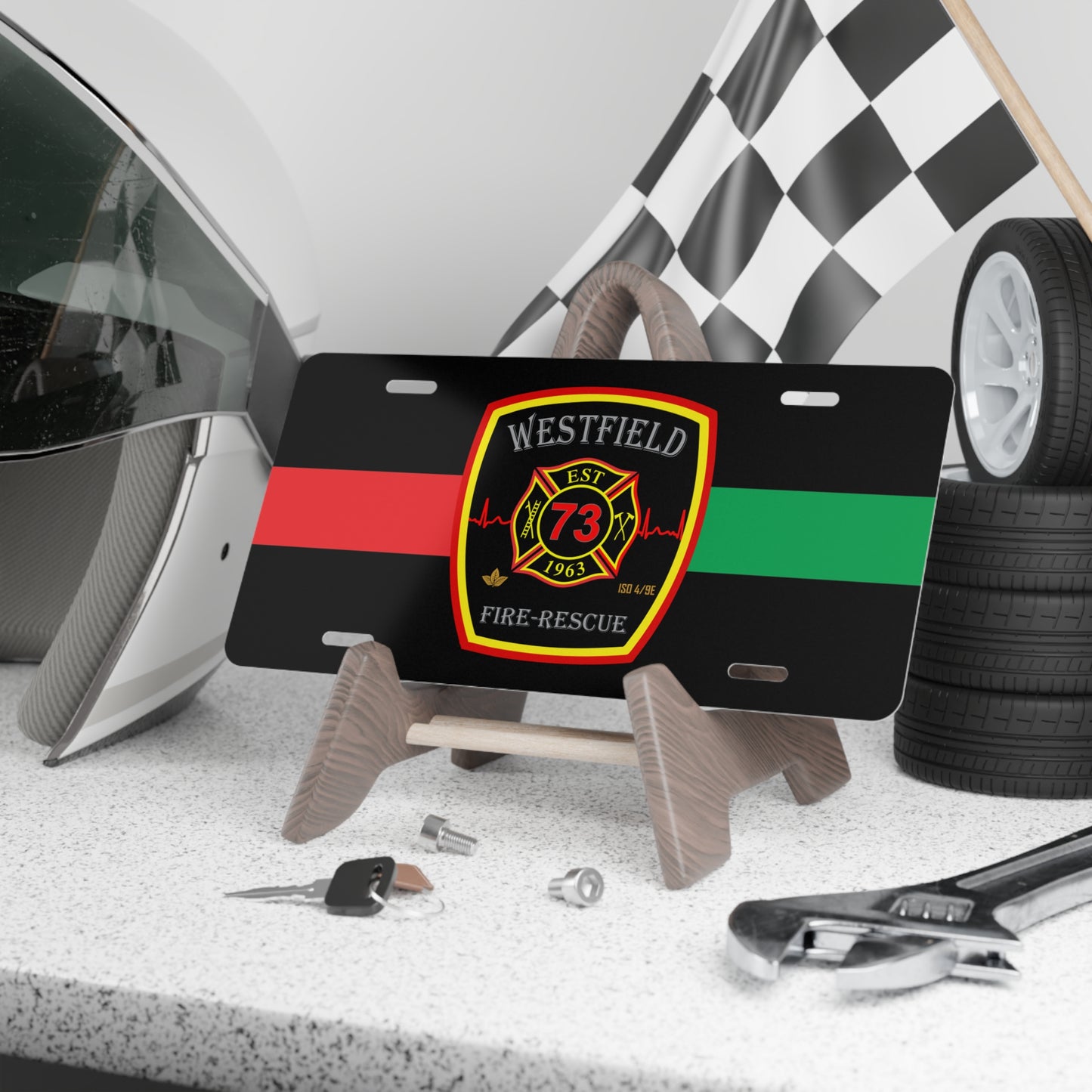 WVFD Thin Red/Green Line Vanity Plate