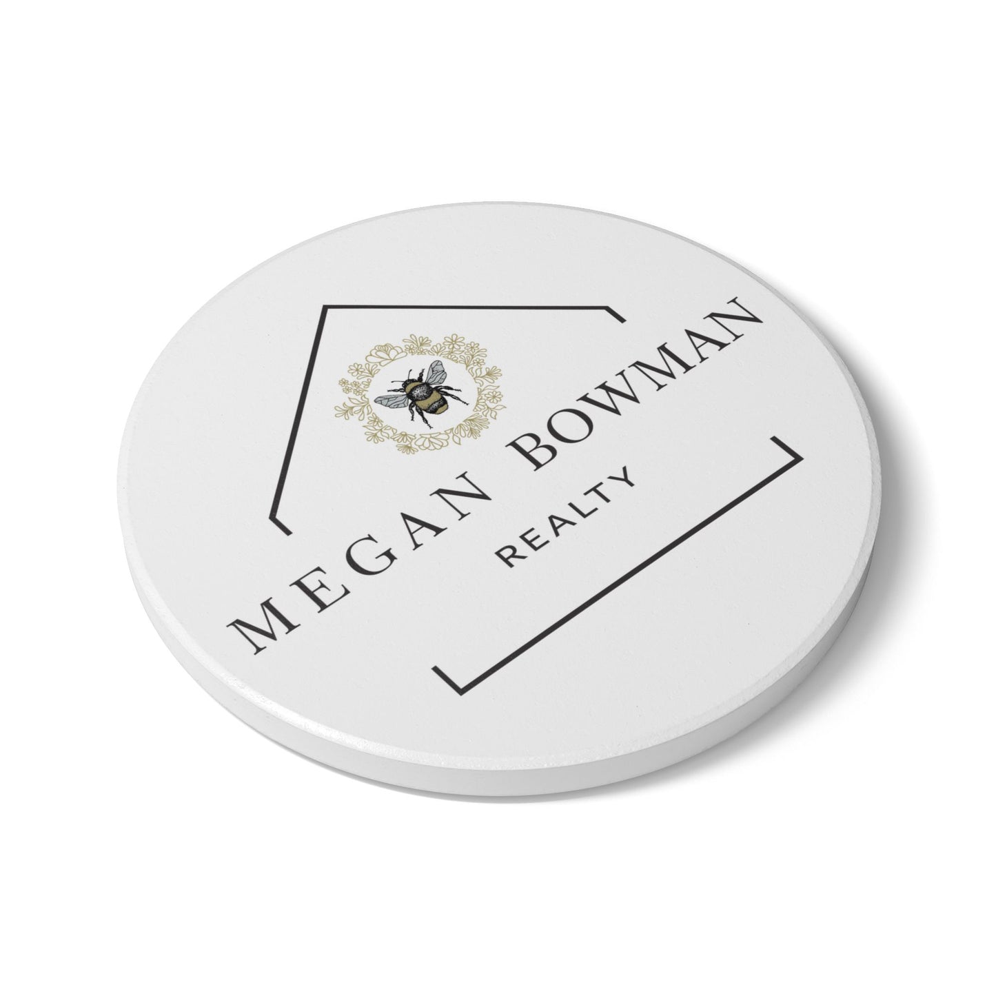 MBR Personalized Bee Themed Ceramic Coaster - Custom Home Decor, Housewarming Gift, Realtor Gift, Unique Kitchen Accessory, Drinkware