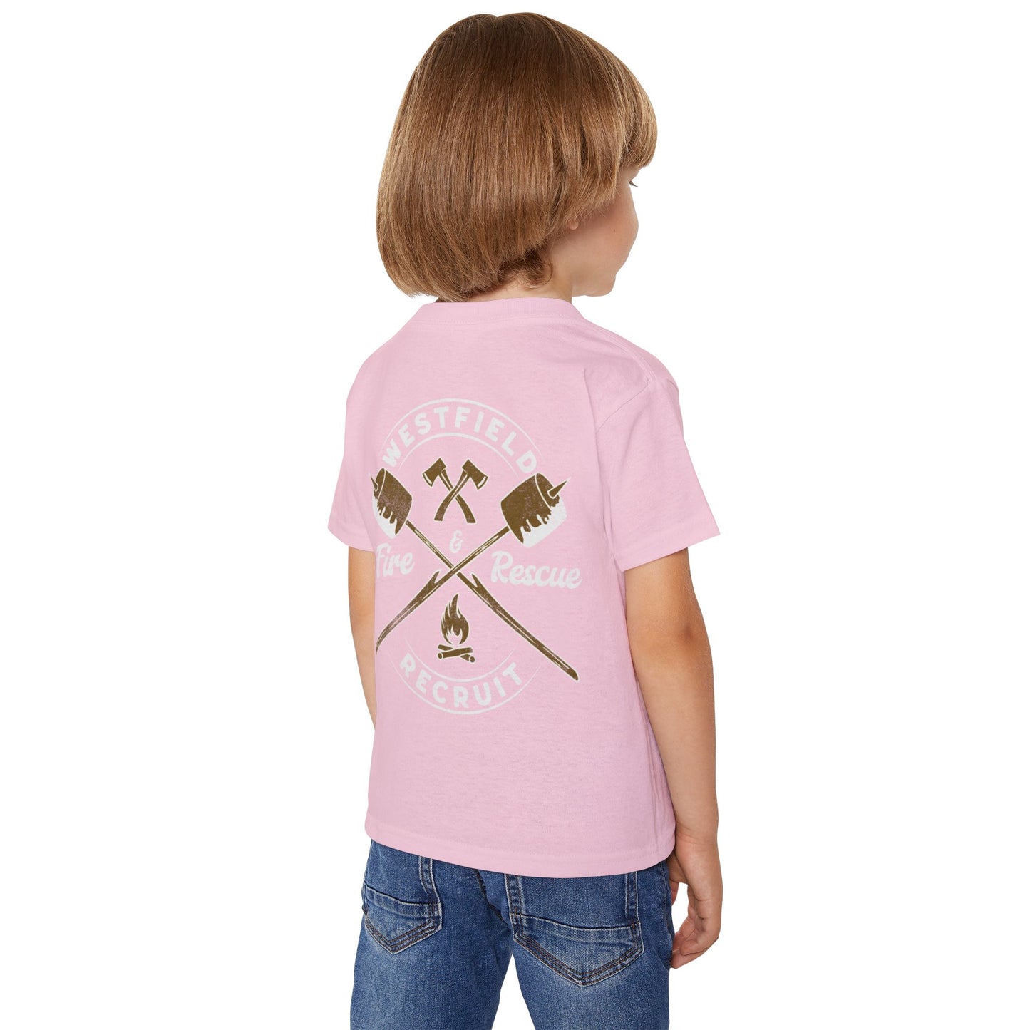 WVFD Recruit (Inverted) Toddler Heavy Cotton T-Shirt - Fire Rescue Design for Kids