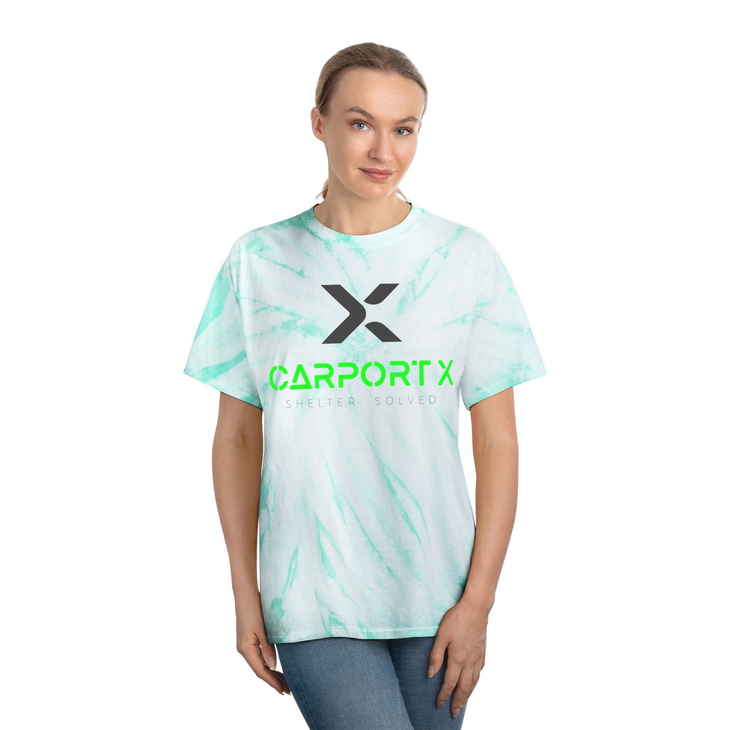 CarportX Vibrant Tie-Dye Tee, Perfect for Summer Festivals, Casual Outings, Unique Gift for Teens, Light Spiral Print