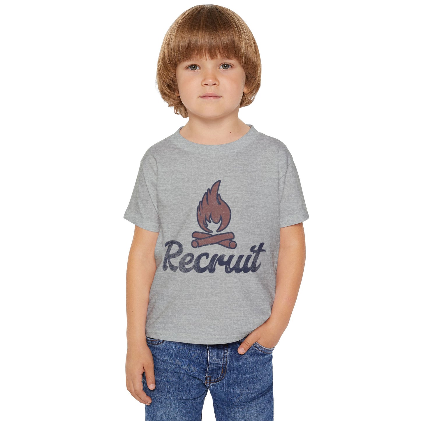 WVFD Recruit Toddler Heavy Cotton T-Shirt - Fire Rescue Design for Kids