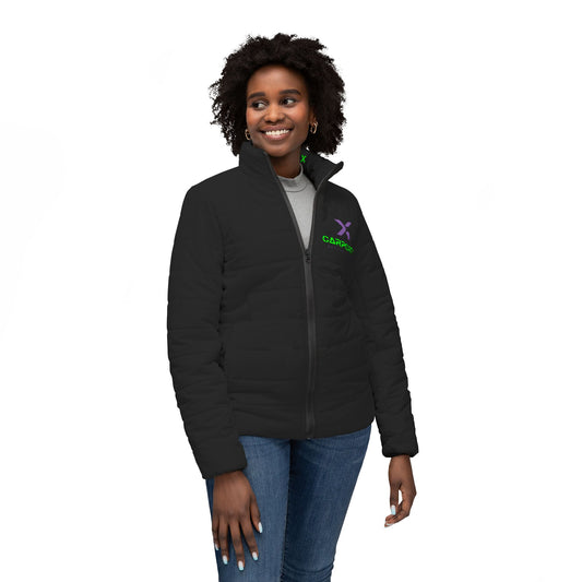 CarportX Women’s Puffer Jacket, Cozy Outerwear, Casual Winter Fashion, Trendy Apparel, Gifts for Her, Unique Warmth