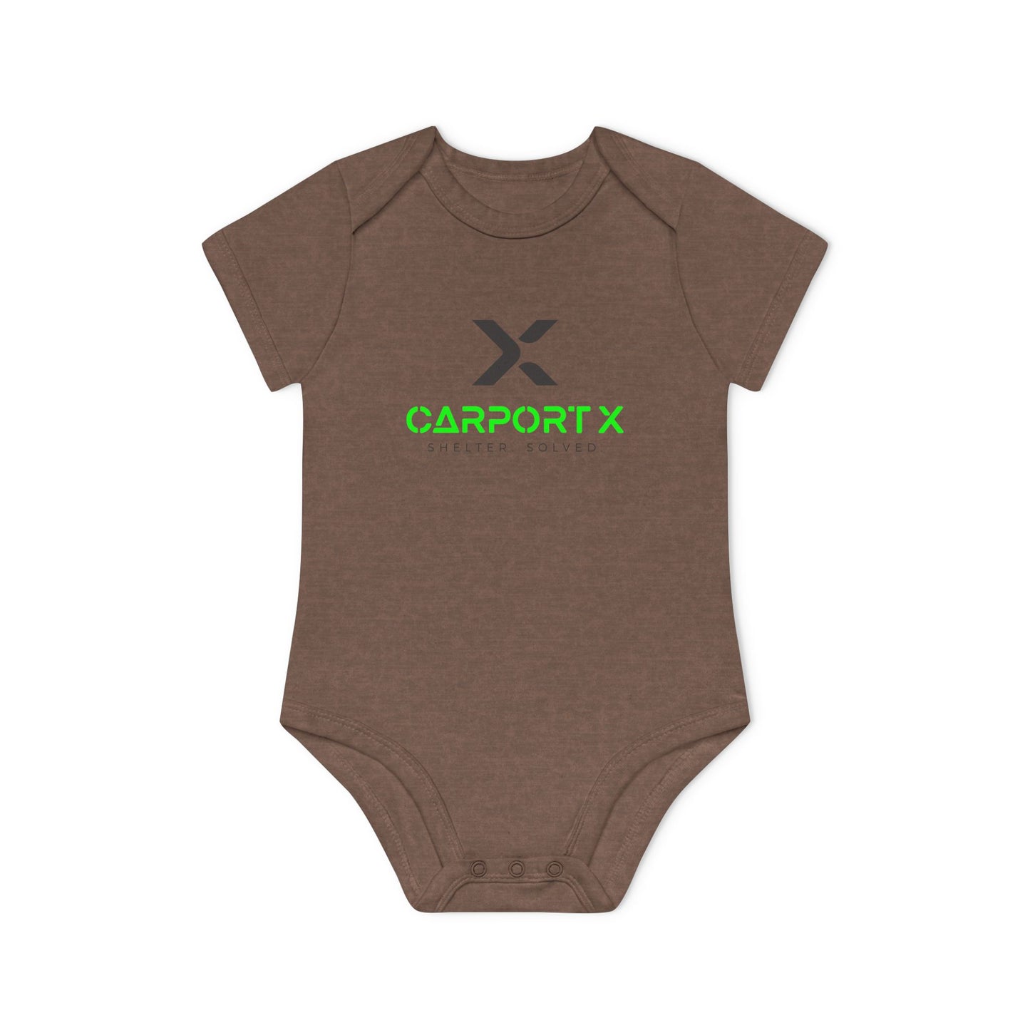 CarportX Baby Bodysuit — Carport X Logo Organic Short-Sleeve Infant Onesie