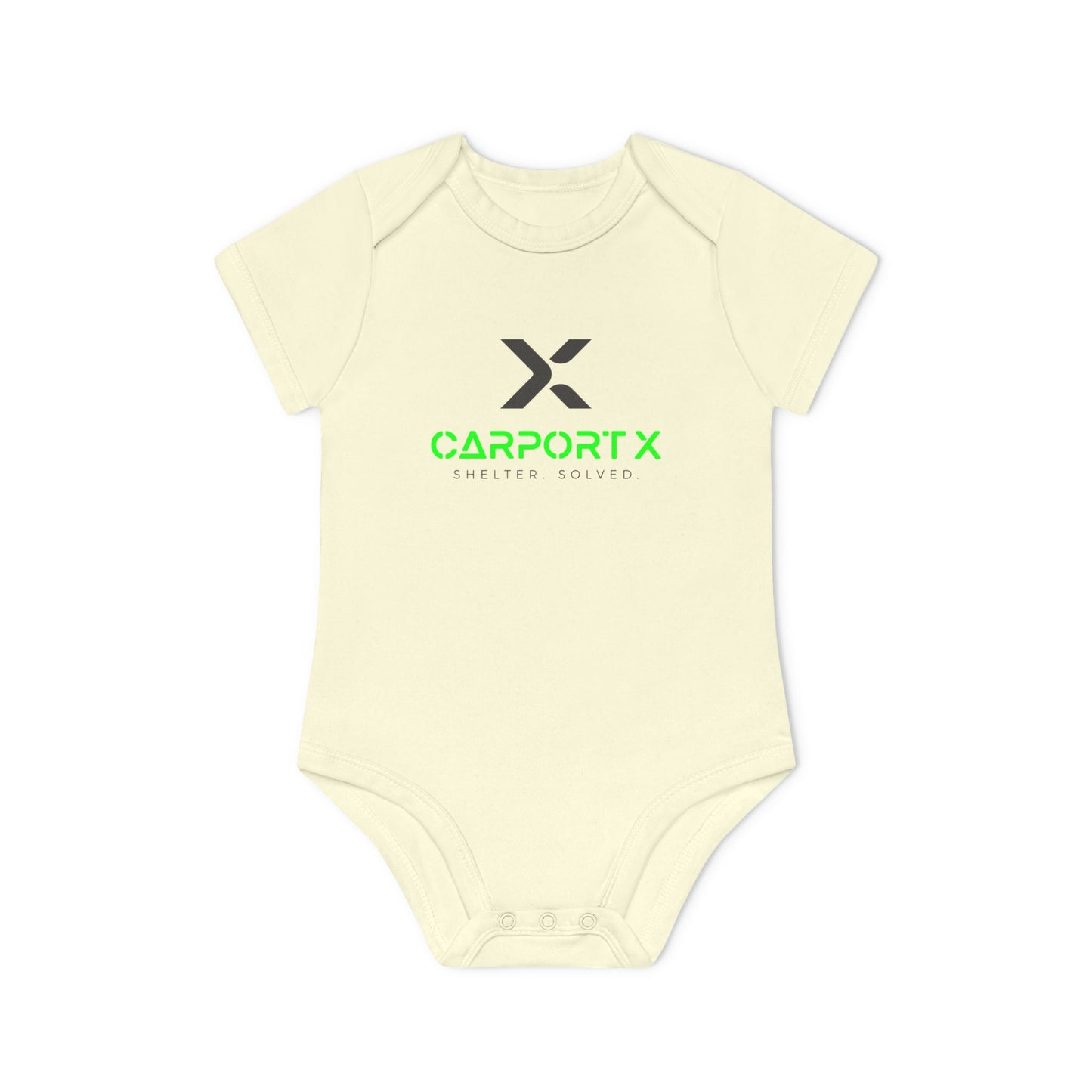 CarportX Baby Bodysuit — Carport X Logo Organic Short-Sleeve Infant Onesie