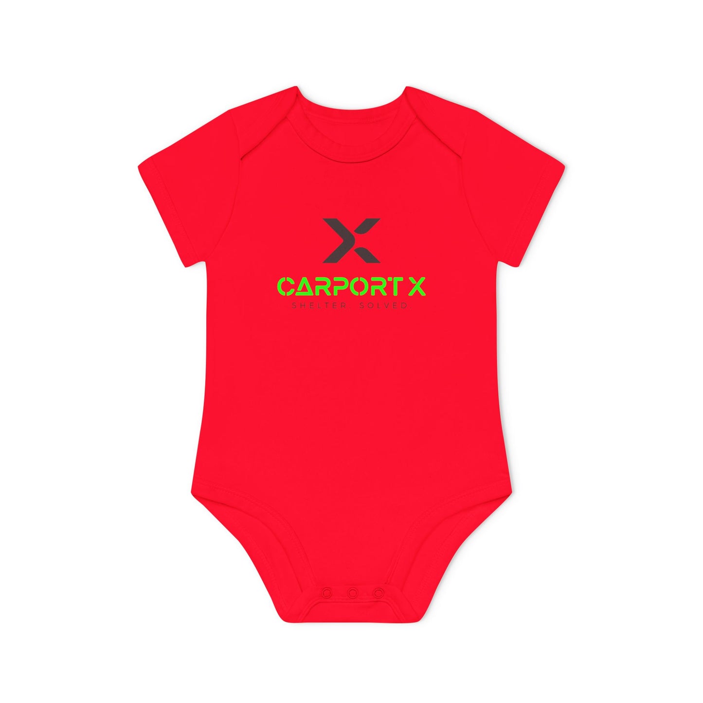 CarportX Baby Bodysuit — Carport X Logo Organic Short-Sleeve Infant Onesie