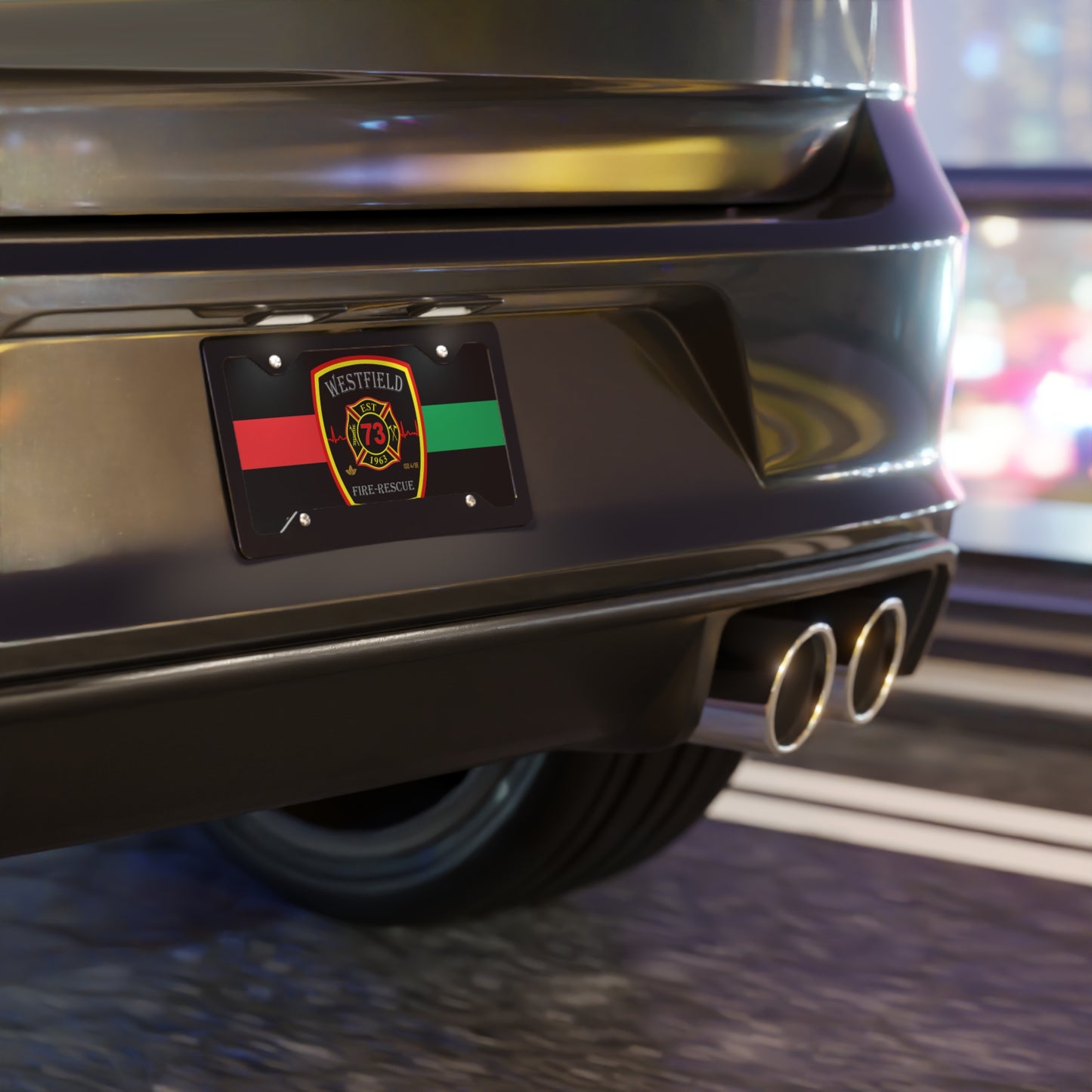WVFD Thin Red/Green Line Vanity Plate