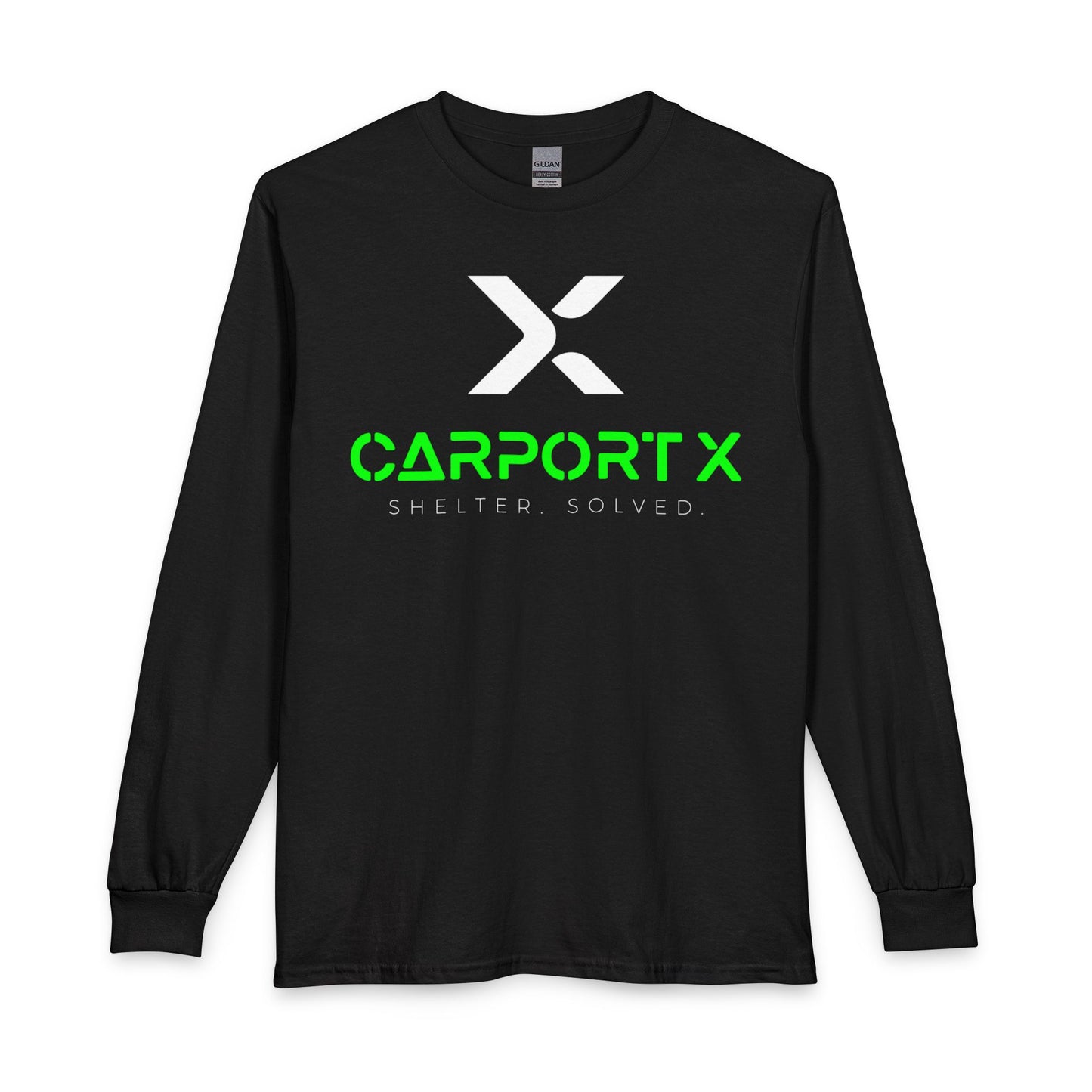 CarportX Logo Long Sleeve T-Shirt — 'CarportX Shelter Solved' Graphic Tee