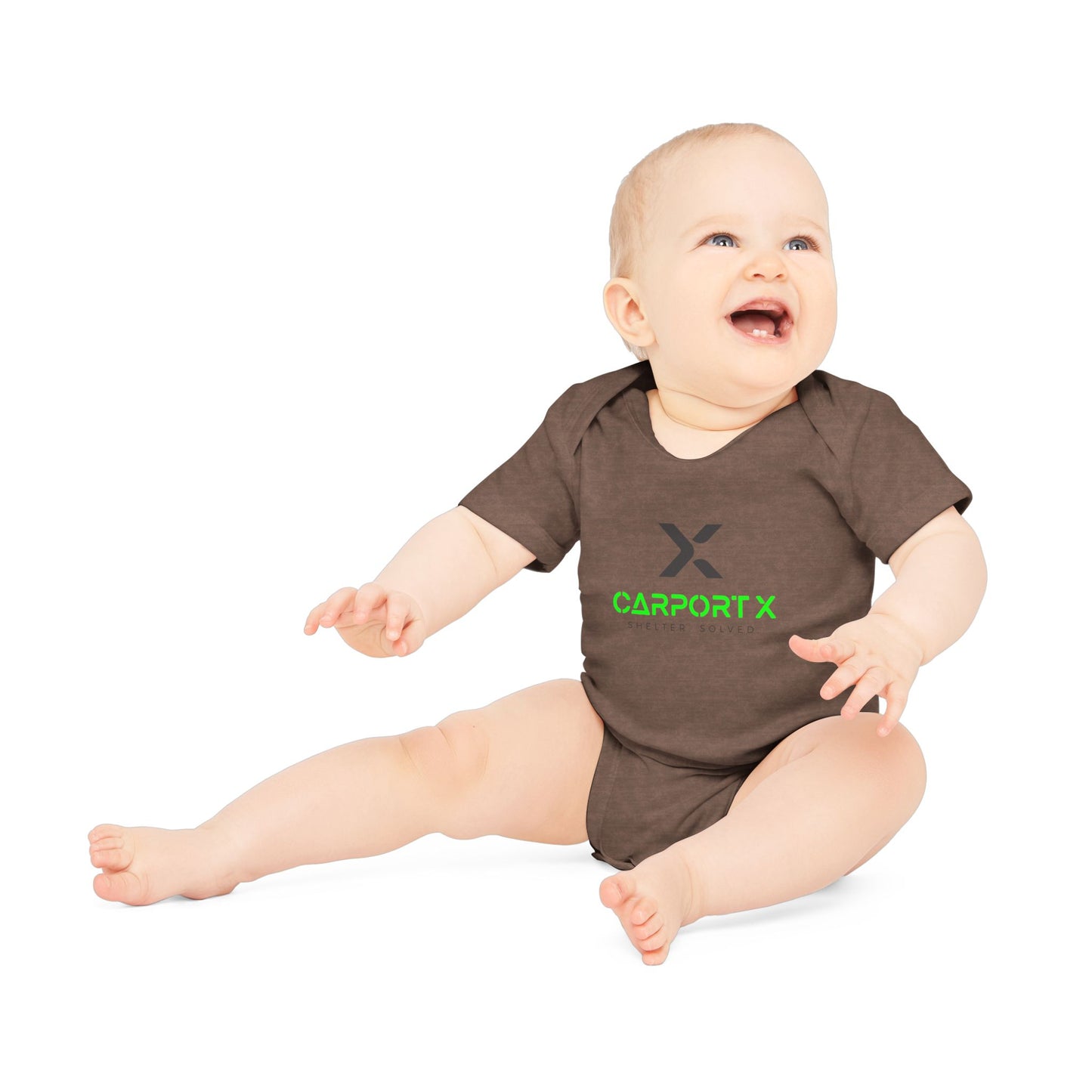 CarportX Baby Bodysuit — Carport X Logo Organic Short-Sleeve Infant Onesie