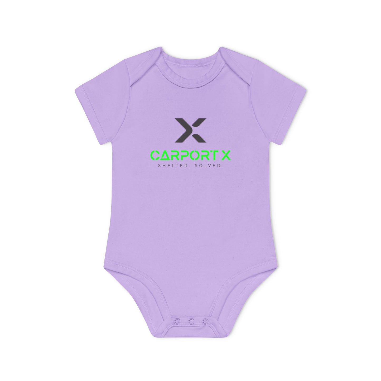 CarportX Baby Bodysuit — Carport X Logo Organic Short-Sleeve Infant Onesie