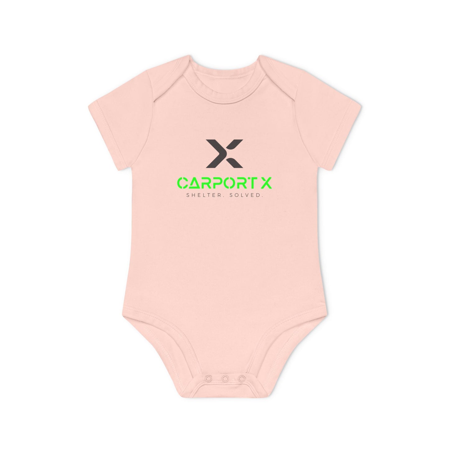 CarportX Baby Bodysuit — Carport X Logo Organic Short-Sleeve Infant Onesie