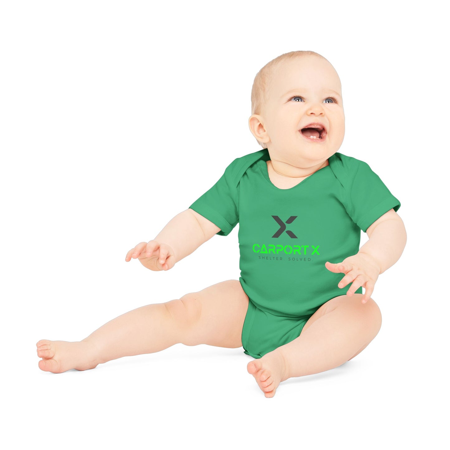 CarportX Baby Bodysuit — Carport X Logo Organic Short-Sleeve Infant Onesie