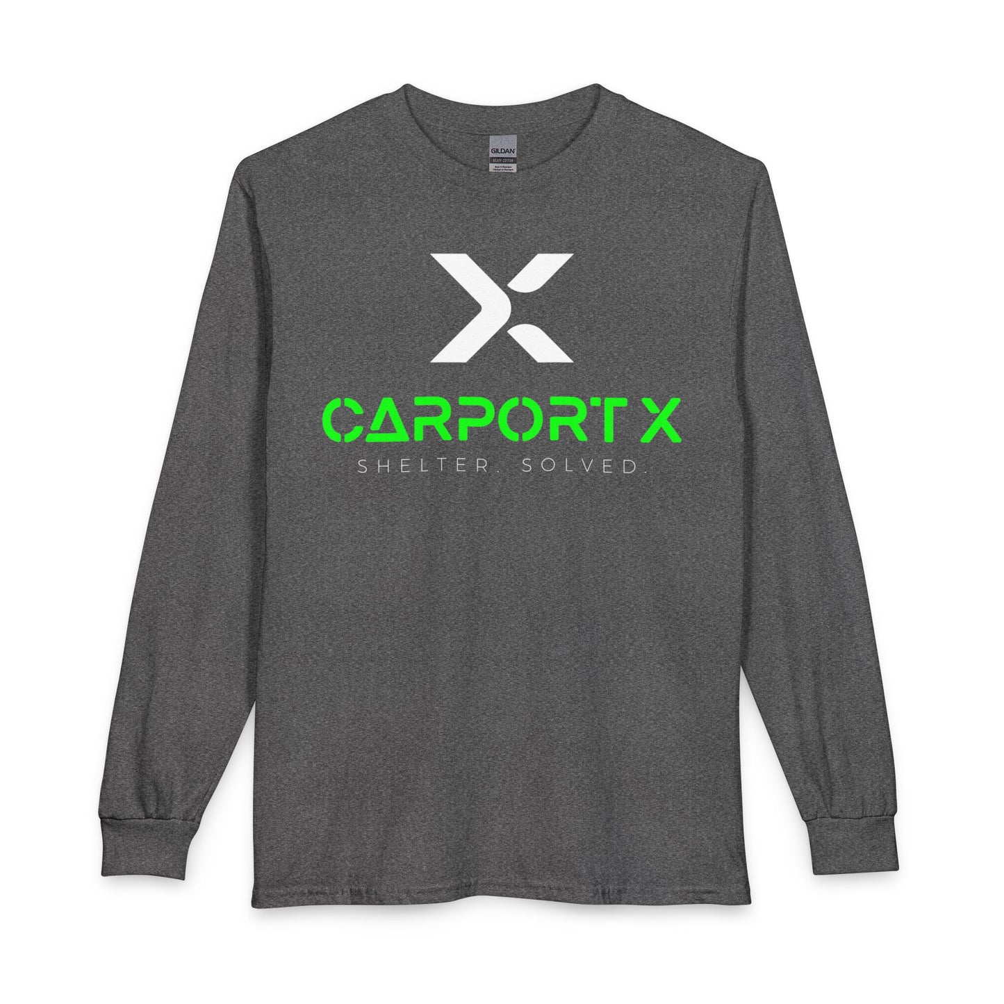 CarportX Logo Long Sleeve T-Shirt — 'CarportX Shelter Solved' Graphic Tee