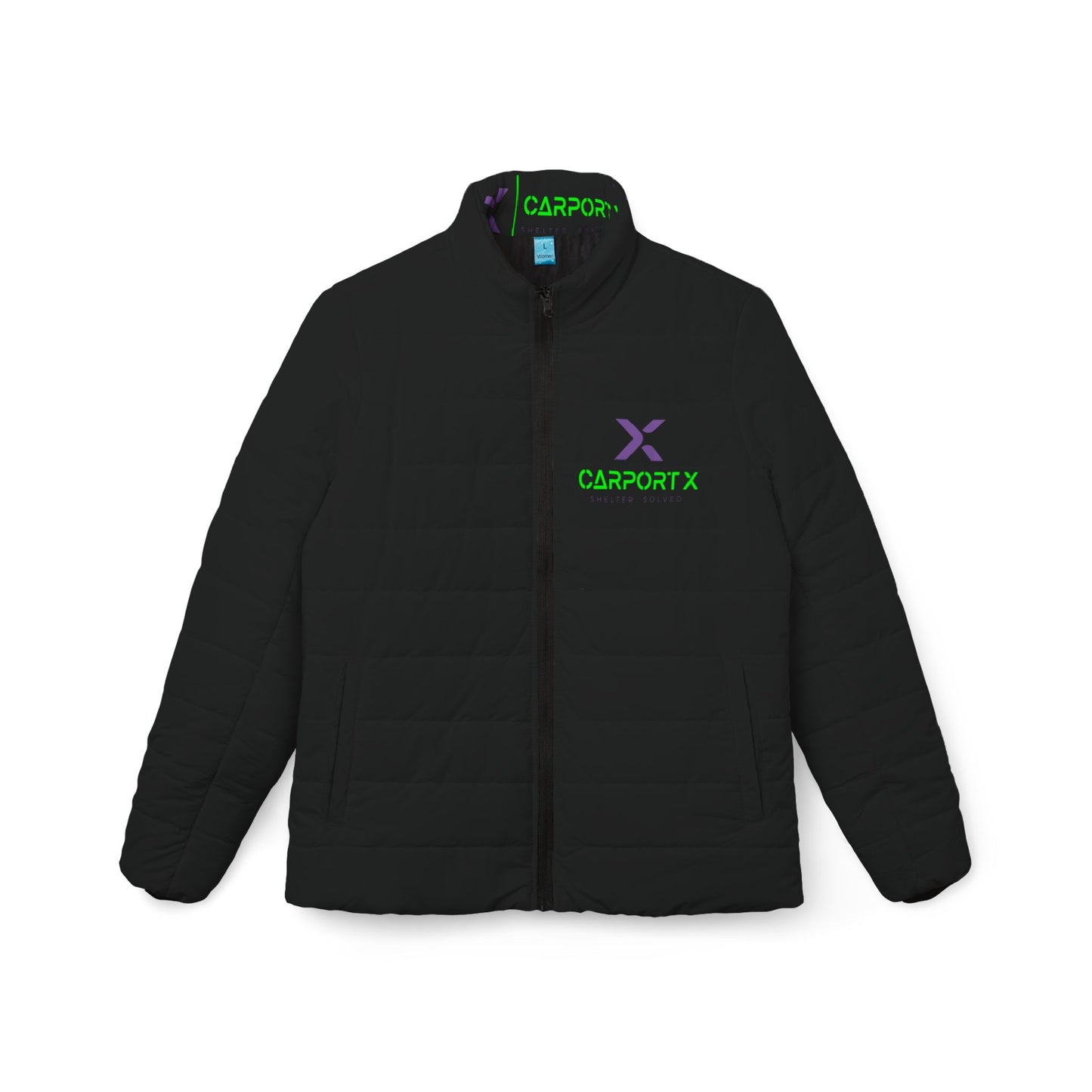 CarportX Women’s Puffer Jacket, Cozy Outerwear, Casual Winter Fashion, Trendy Apparel, Gifts for Her, Unique Warmth