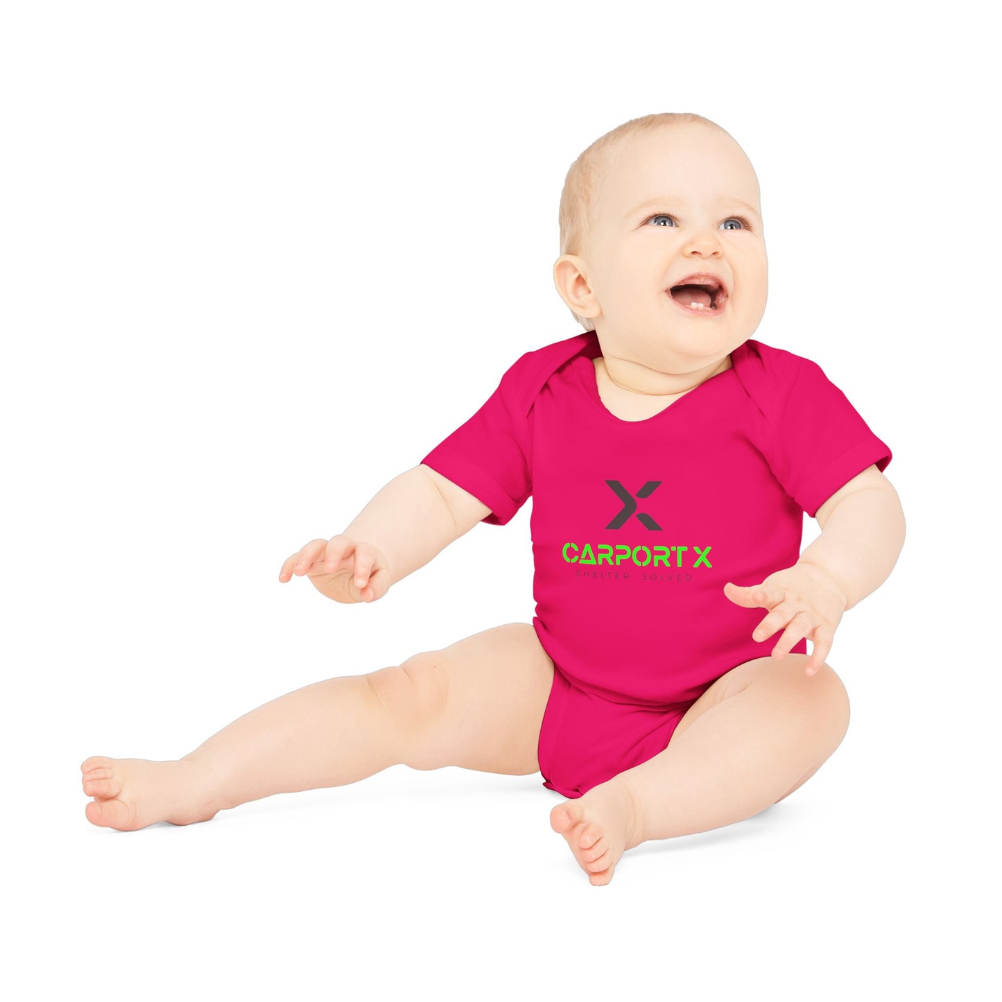 CarportX Baby Bodysuit — Carport X Logo Organic Short-Sleeve Infant Onesie