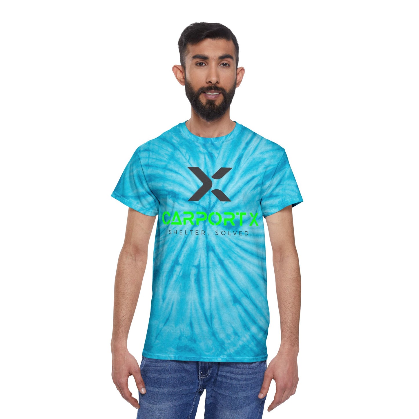 CarportX Vibrant Tie-Dye Tee, Perfect for Summer Festivals, Casual Outings, Unique Gift for Teens, Light Spiral Print