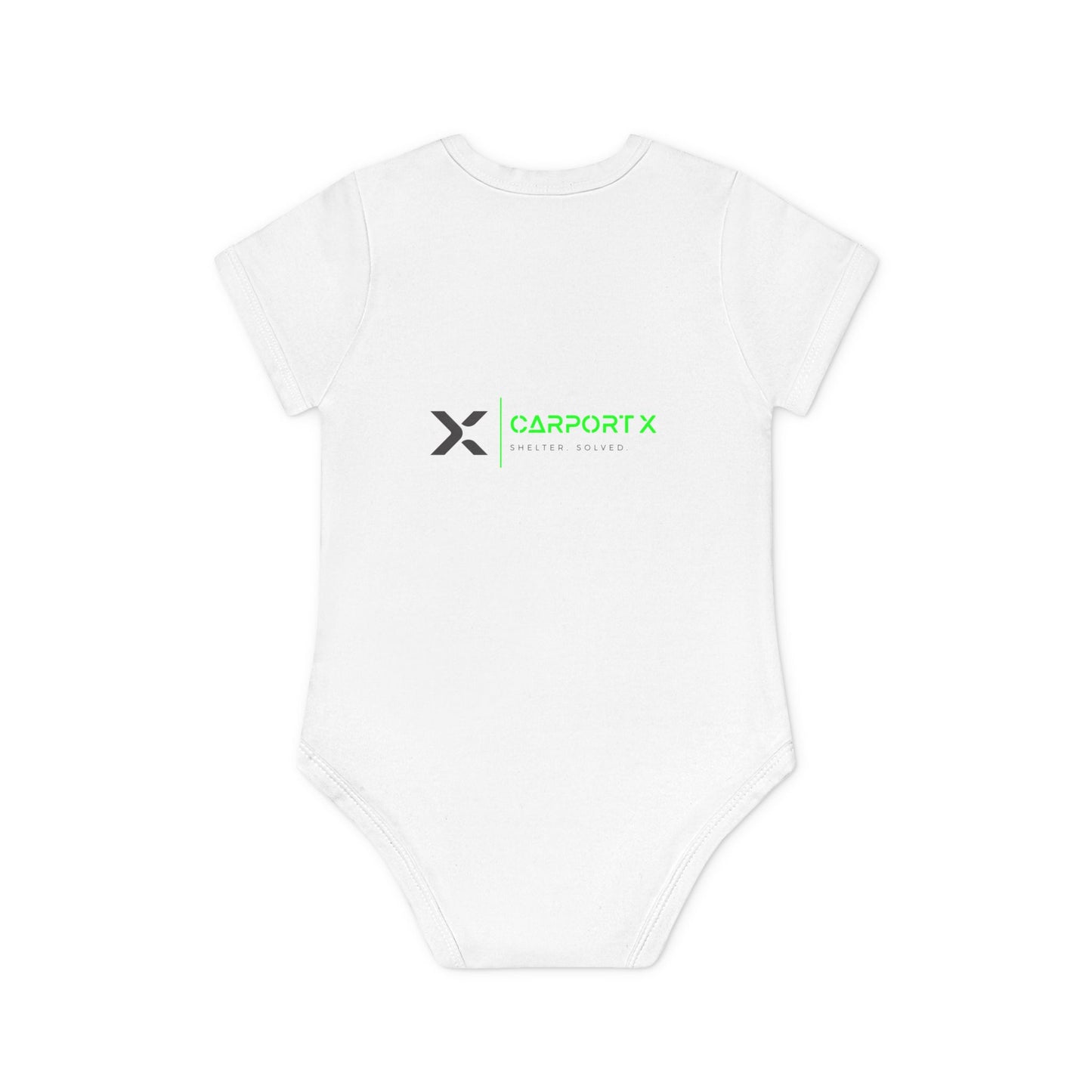 CarportX Baby Bodysuit — Carport X Logo Organic Short-Sleeve Infant Onesie