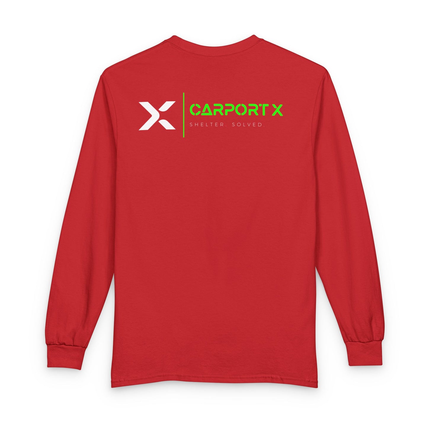 CarportX Logo Long Sleeve T-Shirt — 'CarportX Shelter Solved' Graphic Tee