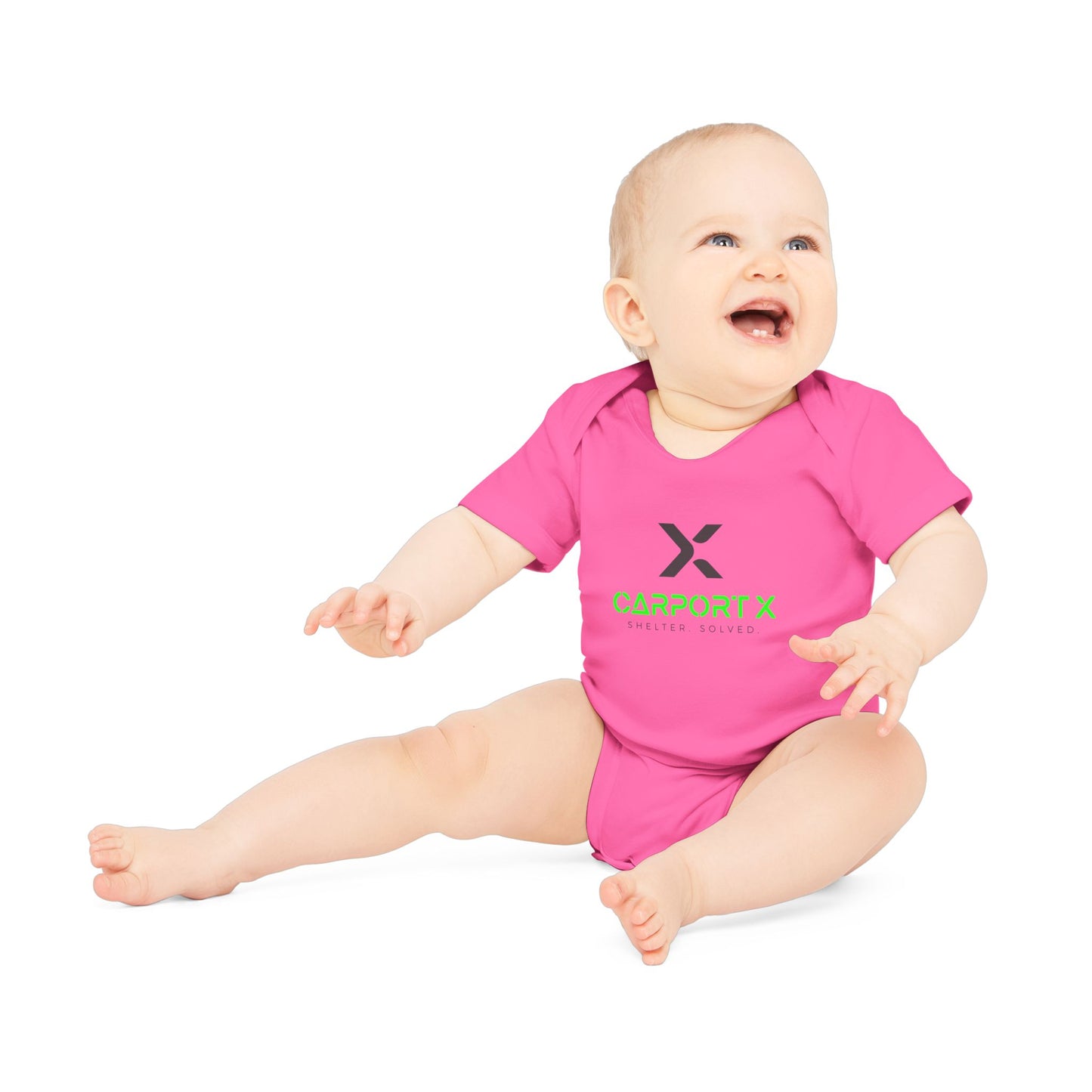 CarportX Baby Bodysuit — Carport X Logo Organic Short-Sleeve Infant Onesie