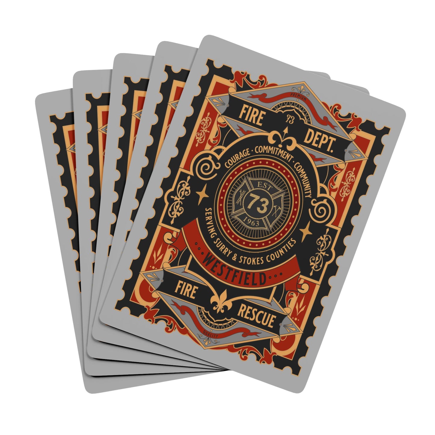 WVFD Vintage Fire Department Poker Playing Cards Set - Ideal for Collectors and Gamers