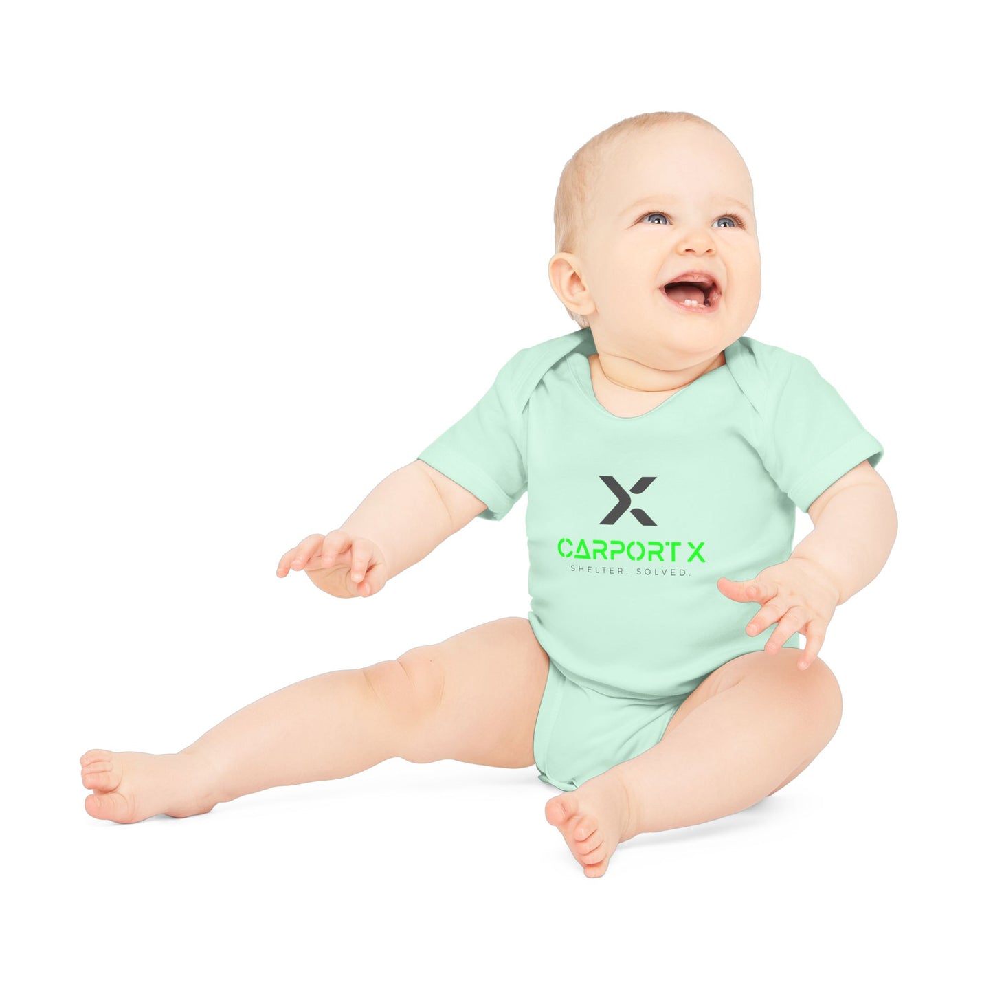 CarportX Baby Bodysuit — Carport X Logo Organic Short-Sleeve Infant Onesie