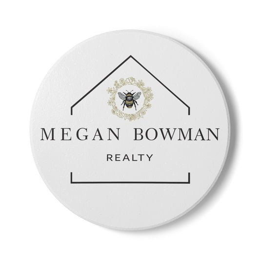 MBR Personalized Bee Themed Ceramic Coaster - Custom Home Decor, Housewarming Gift, Realtor Gift, Unique Kitchen Accessory, Drinkware