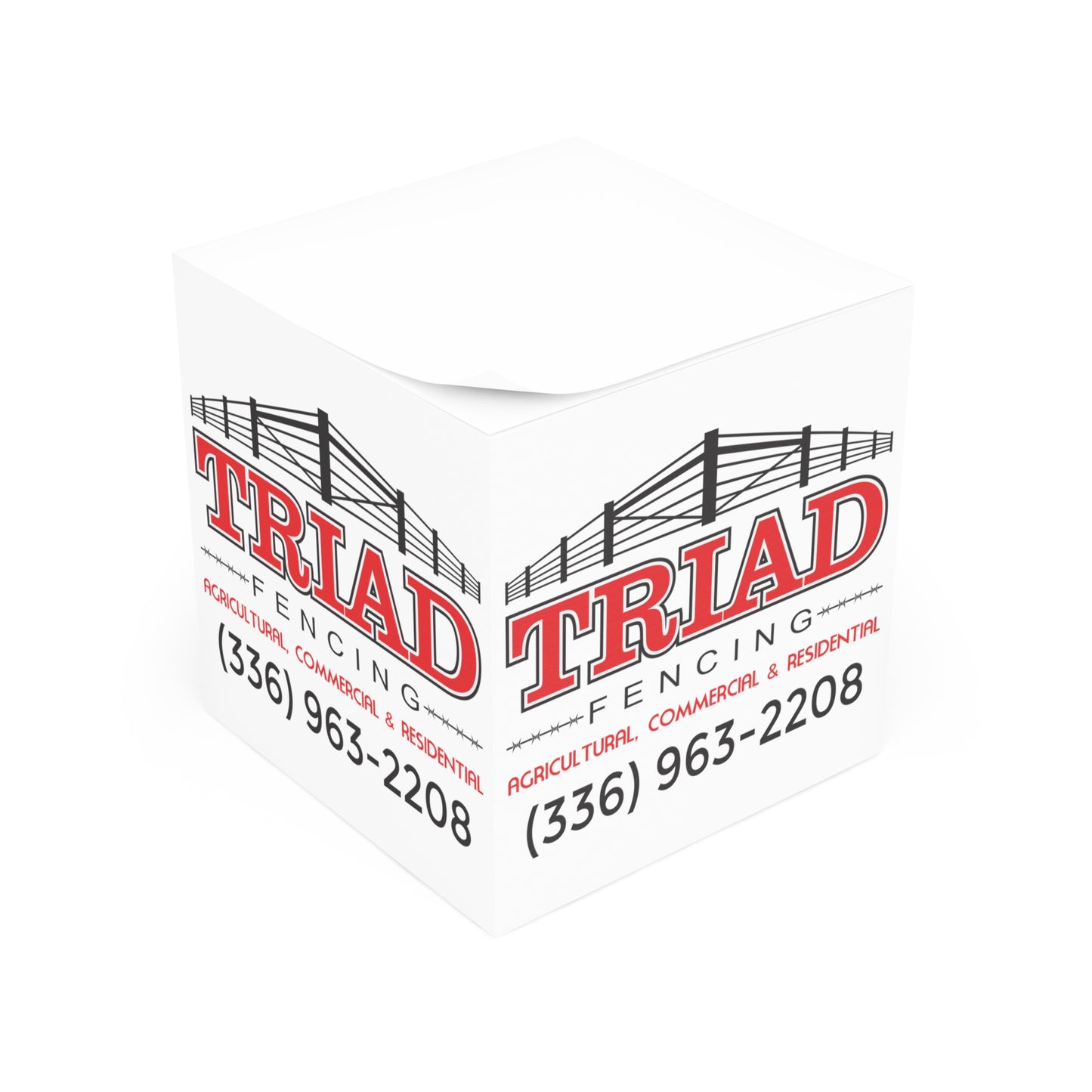 Triad Fencing Note Cube for Home or Office, Custom Stationery, Stylish Desk Decor, Unique Memo Pad