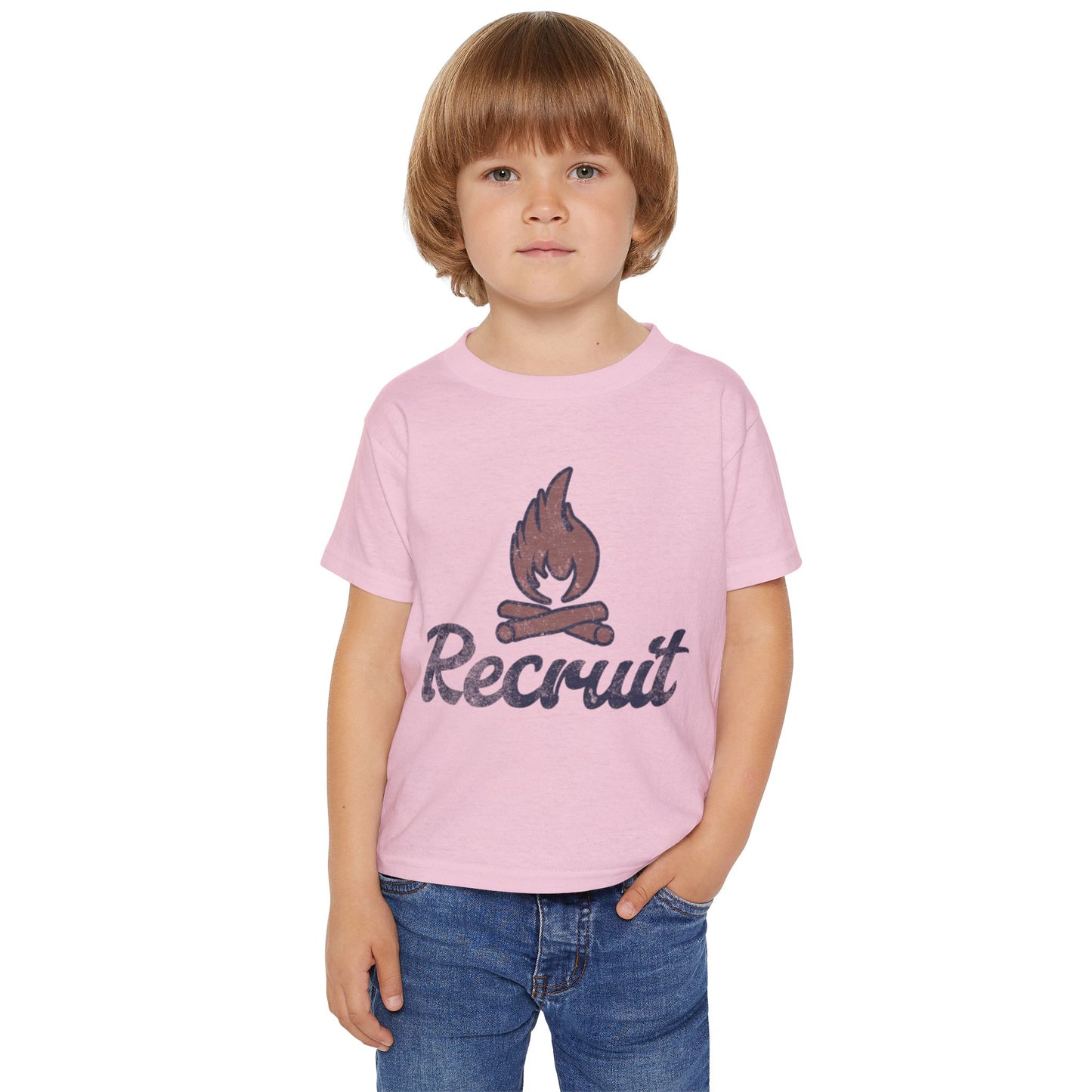 WVFD Recruit Toddler Heavy Cotton T-Shirt - Fire Rescue Design for Kids