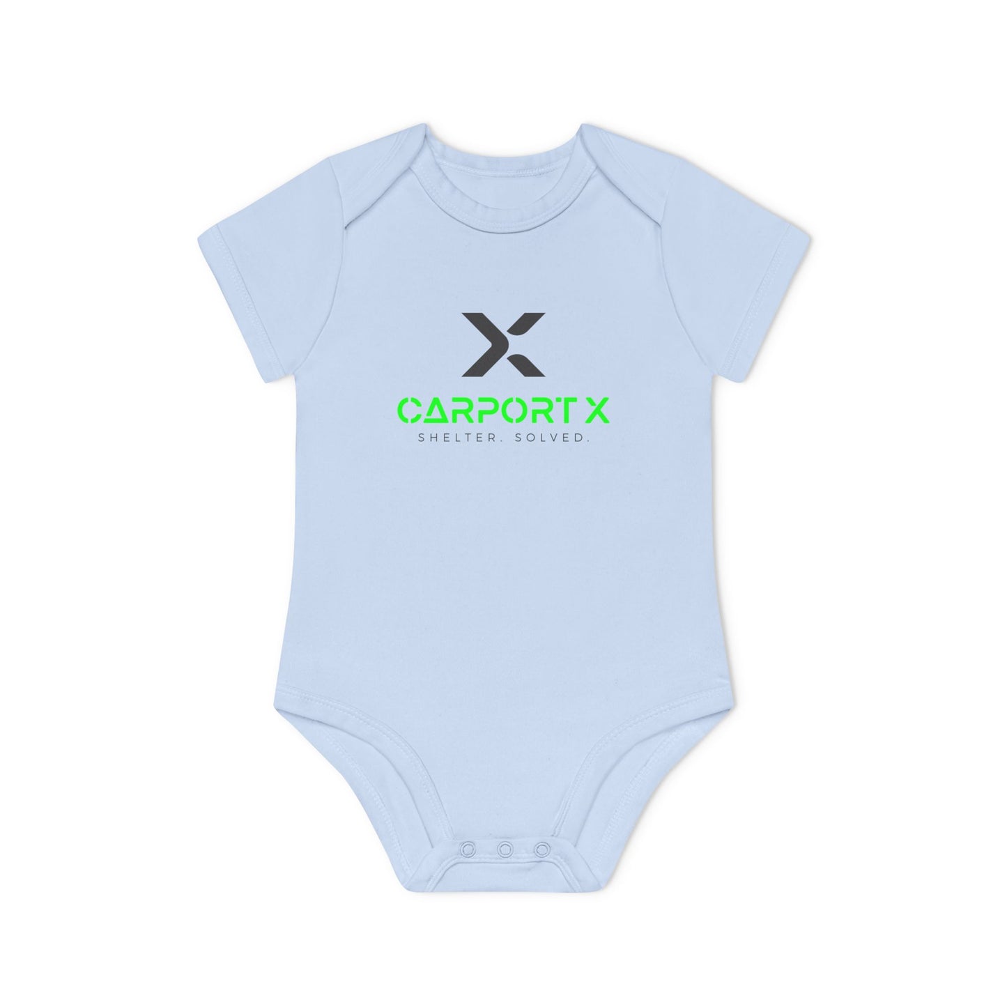 CarportX Baby Bodysuit — Carport X Logo Organic Short-Sleeve Infant Onesie