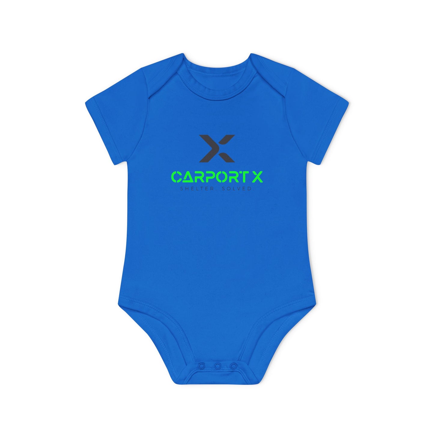 CarportX Baby Bodysuit — Carport X Logo Organic Short-Sleeve Infant Onesie