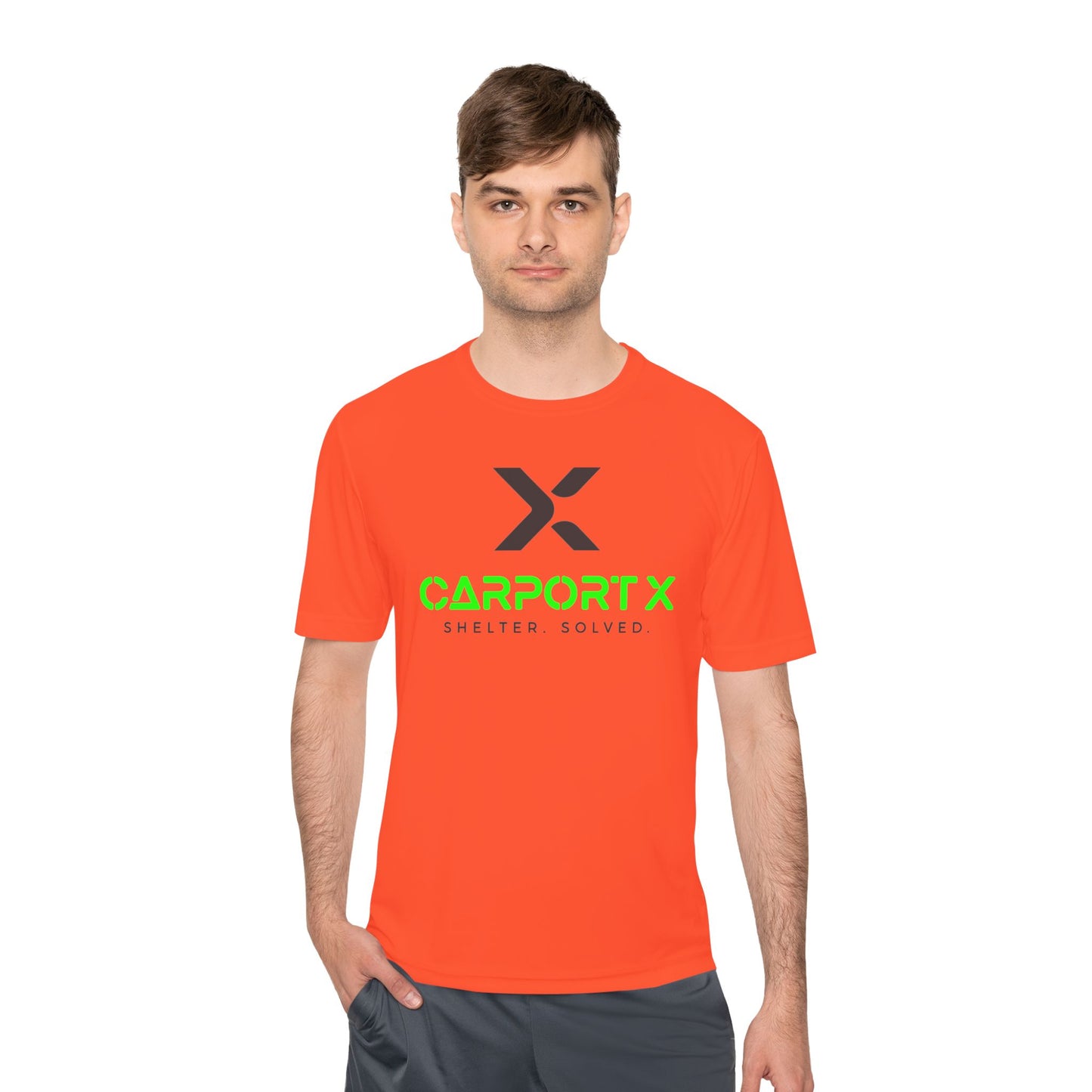 CarportX Unisex Moisture Wicking Tee for Active Lifestyles, Perfect for Gym, Sports, Outdoor Activities, Customizable Design, Gift for Athletes