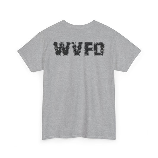 WVFD 2022 Short Sleeve Grey, WVFD Back Lettered Tee - Unisex Heavy Cotton Shirt