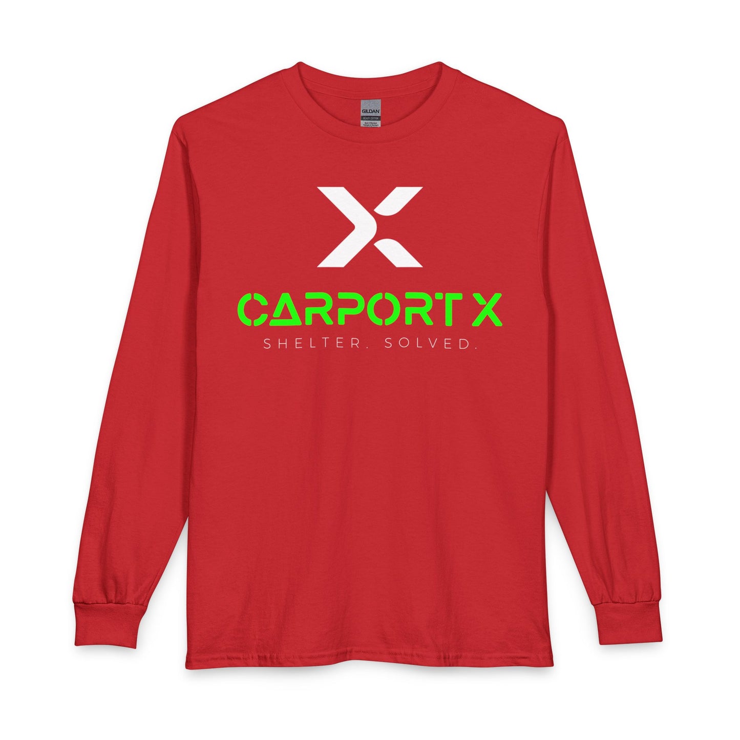 CarportX Logo Long Sleeve T-Shirt — 'CarportX Shelter Solved' Graphic Tee
