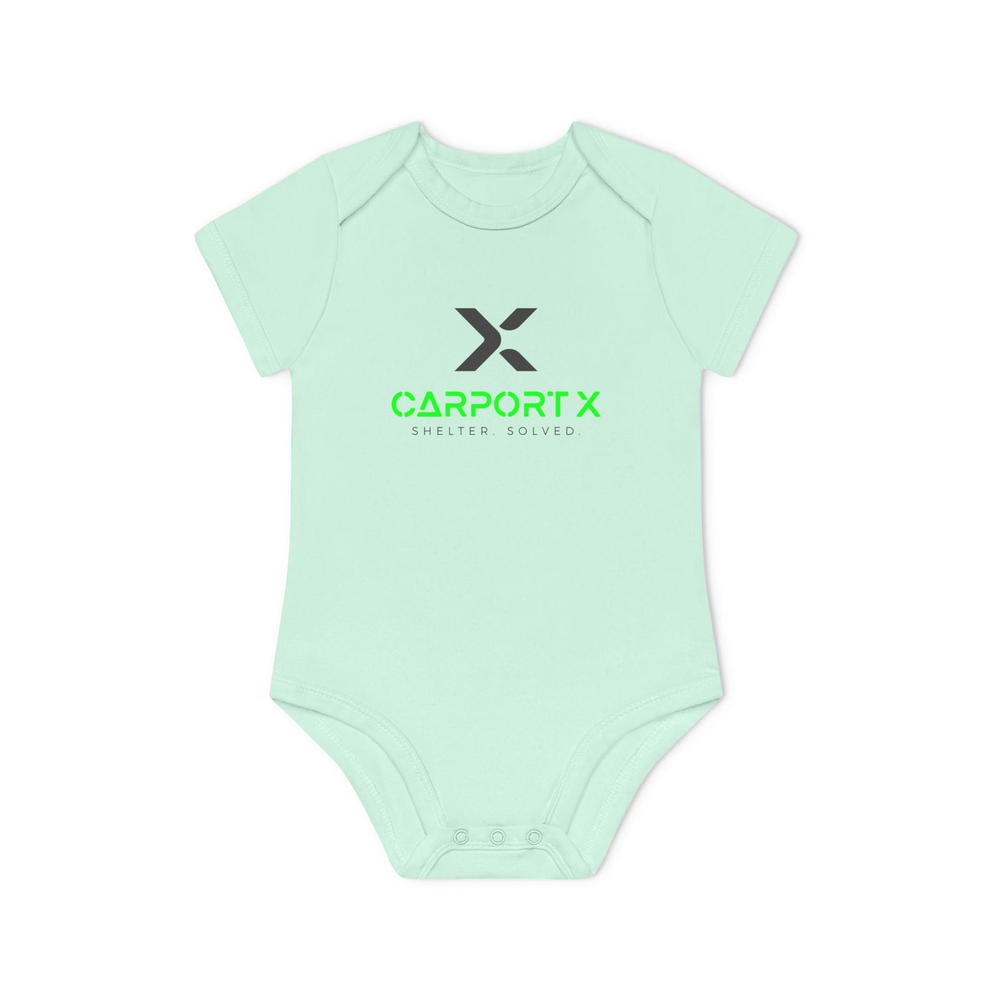 CarportX Baby Bodysuit — Carport X Logo Organic Short-Sleeve Infant Onesie