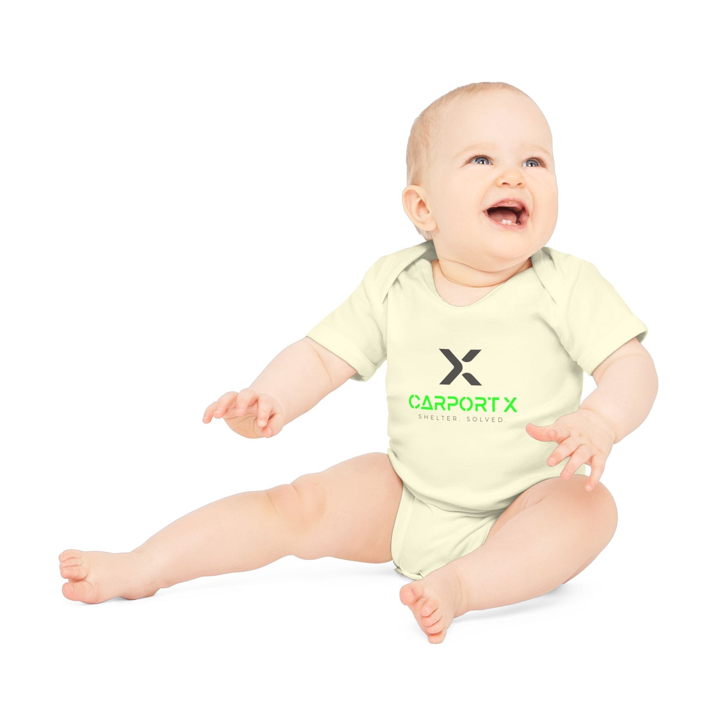 CarportX Baby Bodysuit — Carport X Logo Organic Short-Sleeve Infant Onesie