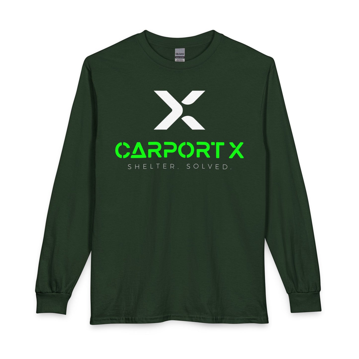 CarportX Logo Long Sleeve T-Shirt — 'CarportX Shelter Solved' Graphic Tee