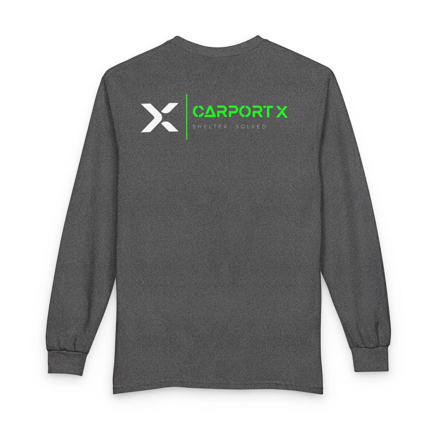 CarportX Logo Long Sleeve T-Shirt — 'CarportX Shelter Solved' Graphic Tee