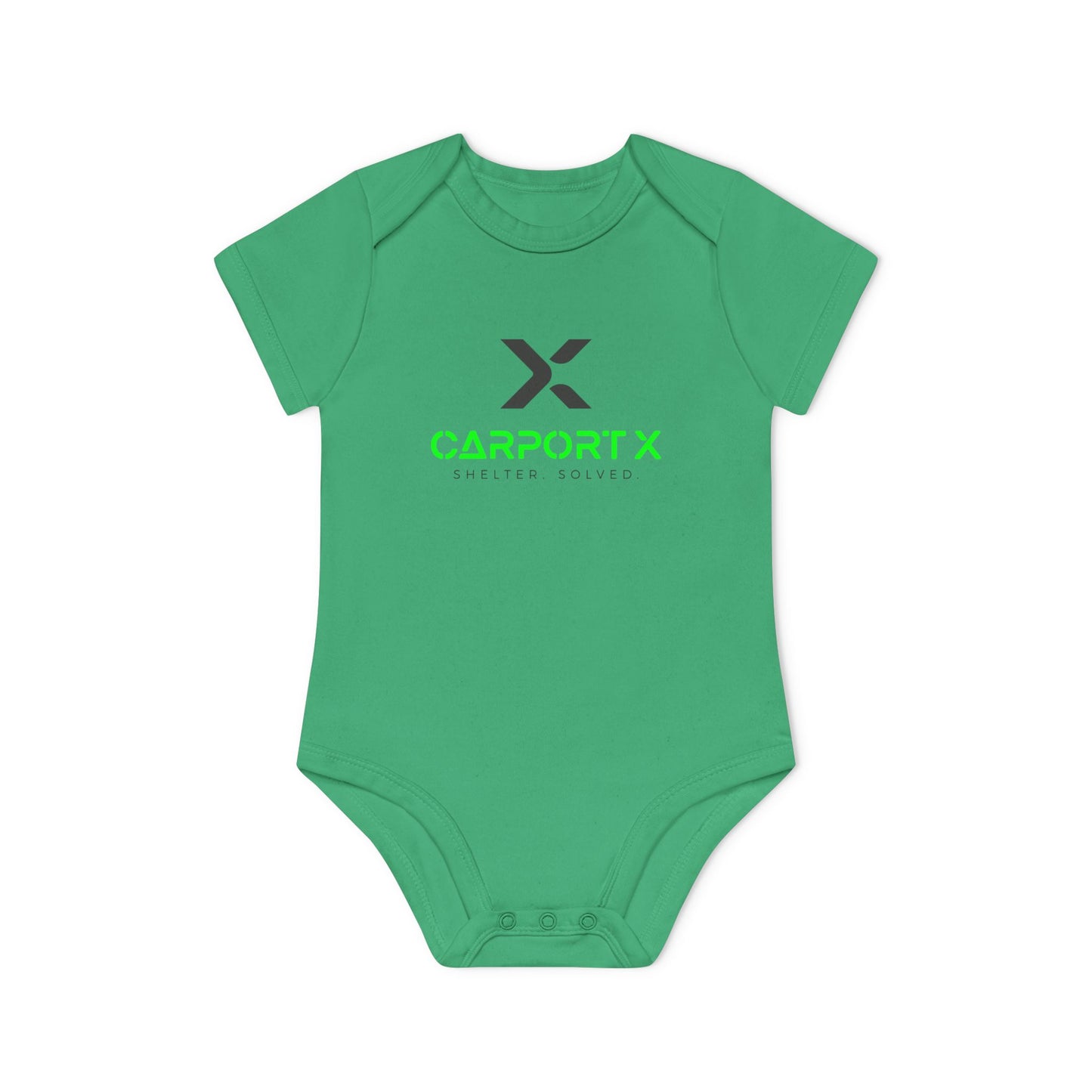 CarportX Baby Bodysuit — Carport X Logo Organic Short-Sleeve Infant Onesie