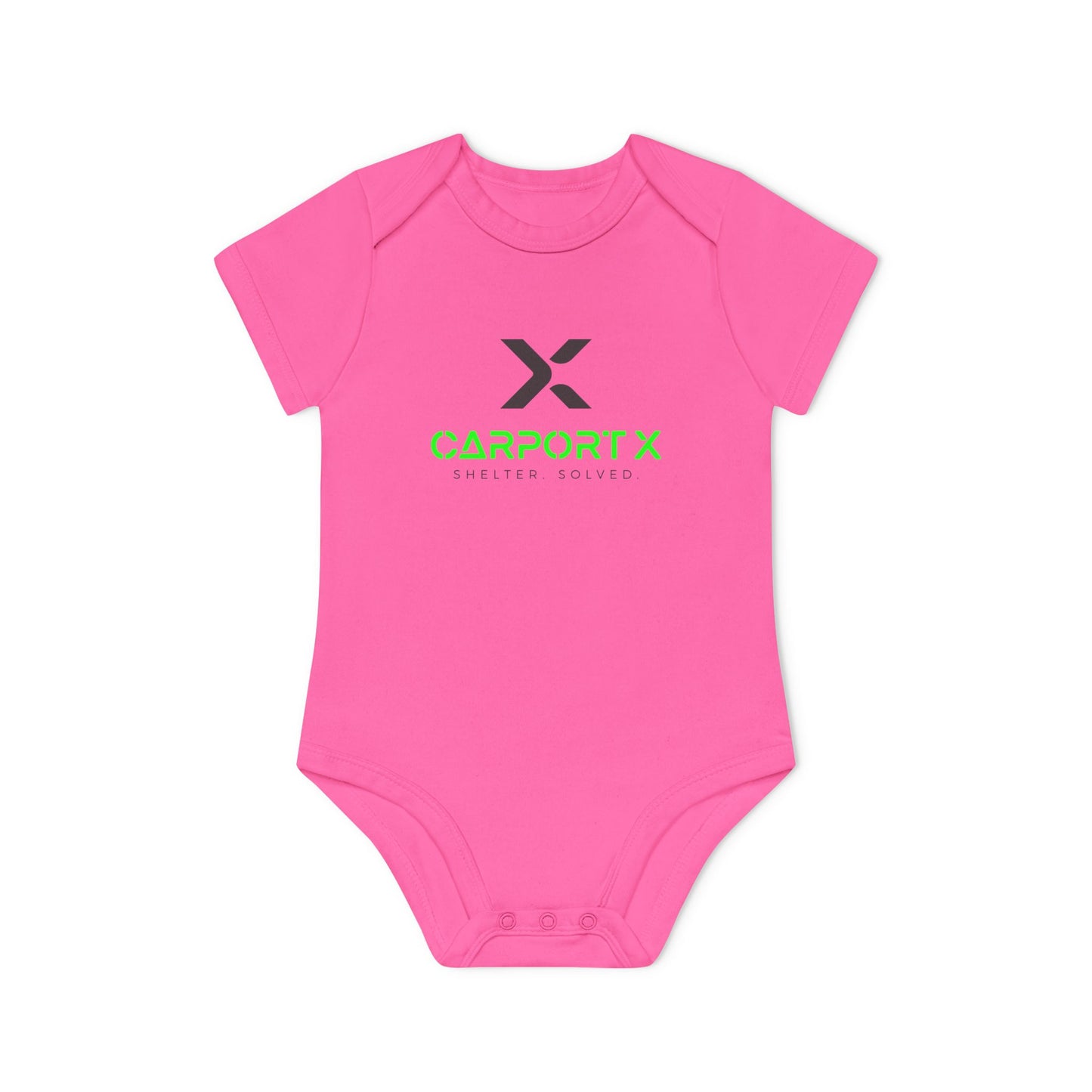 CarportX Baby Bodysuit — Carport X Logo Organic Short-Sleeve Infant Onesie