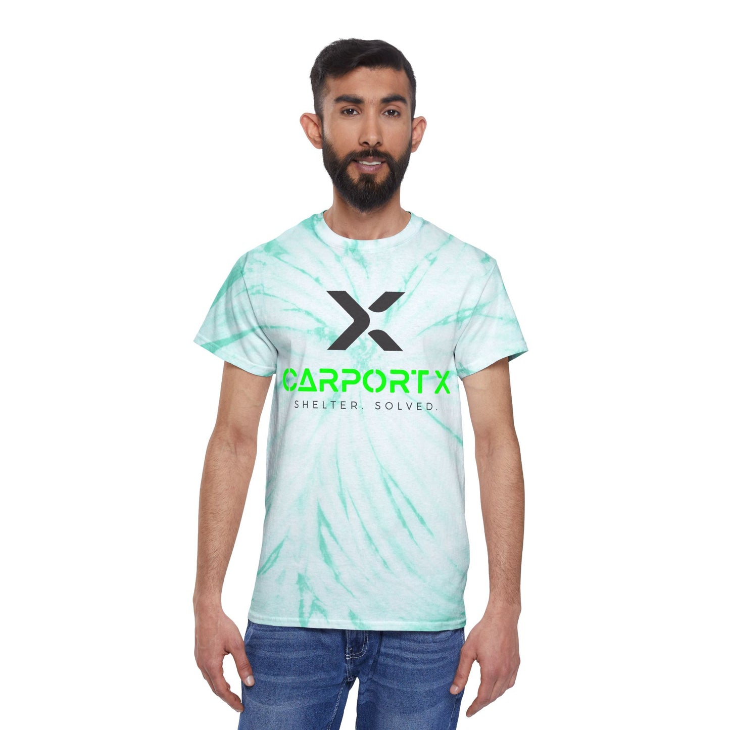 CarportX Vibrant Tie-Dye Tee, Perfect for Summer Festivals, Casual Outings, Unique Gift for Teens, Light Spiral Print