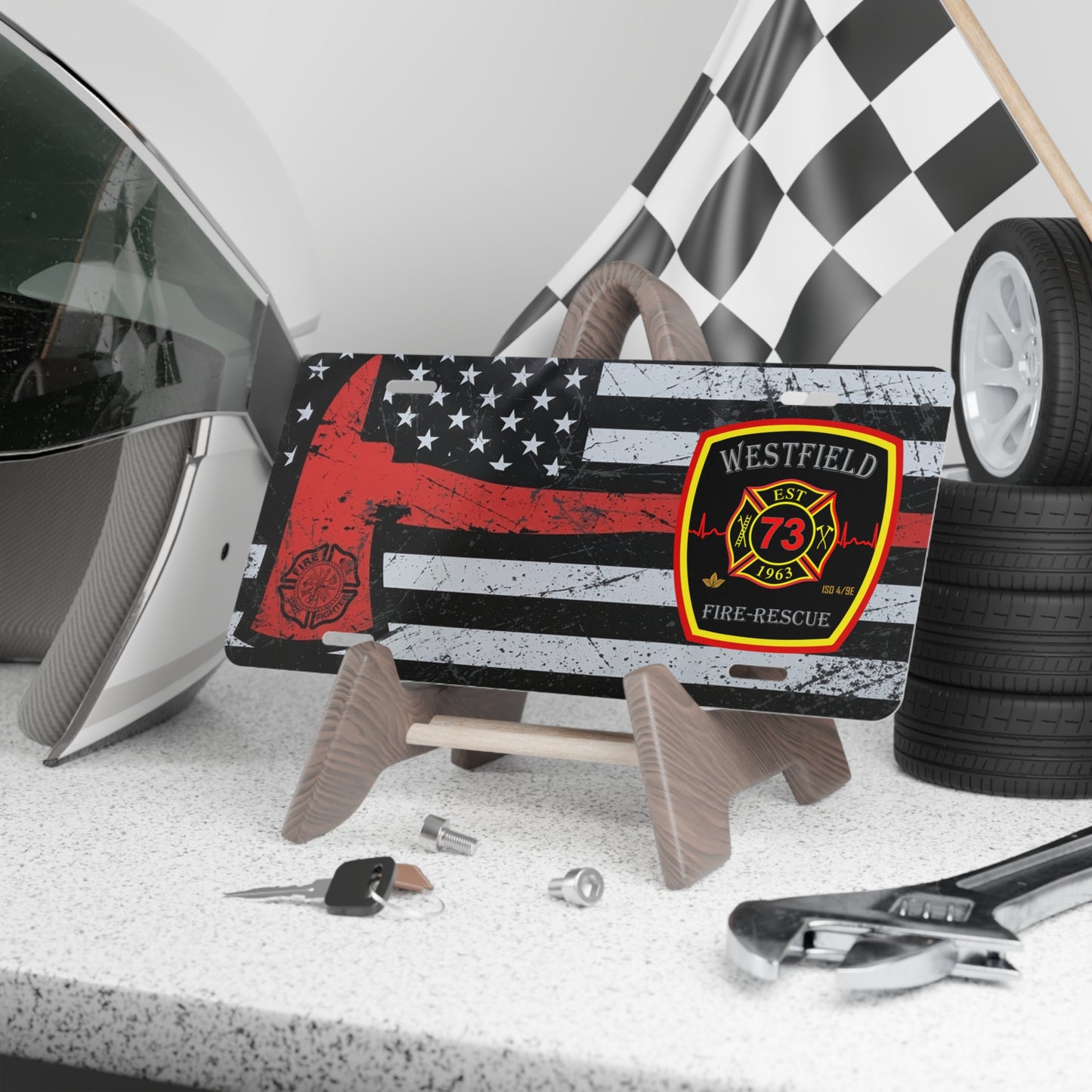WVFD Flag Vanity Plate