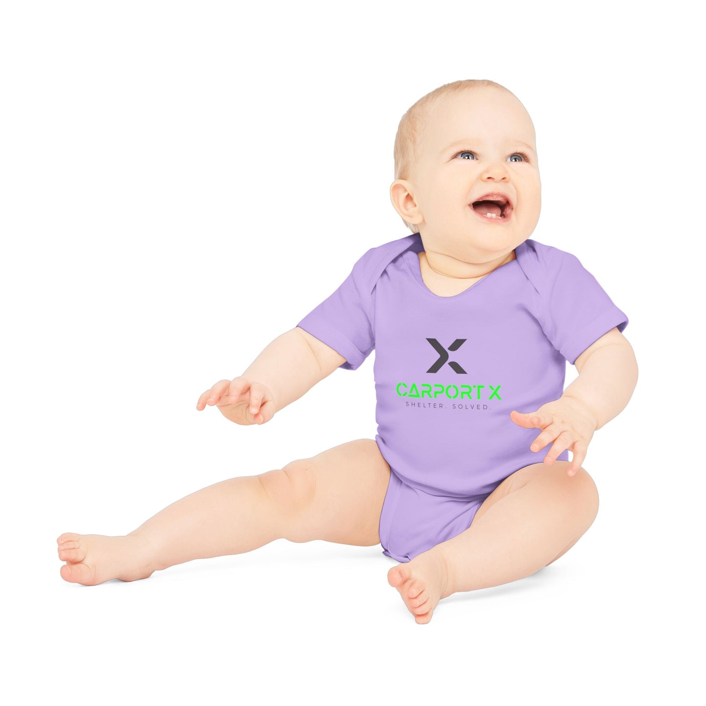 CarportX Baby Bodysuit — Carport X Logo Organic Short-Sleeve Infant Onesie