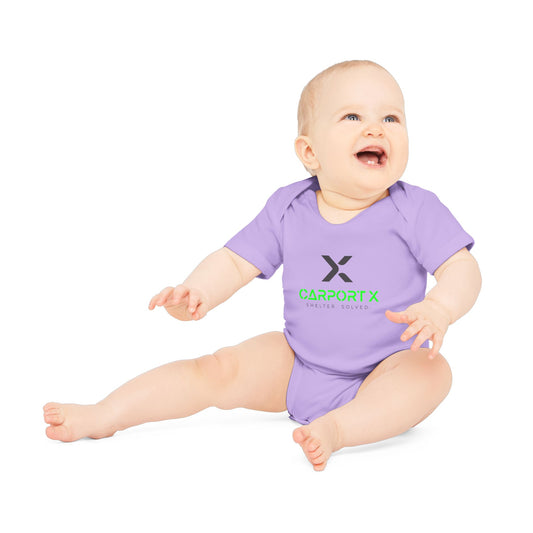 CarportX Baby Bodysuit — Carport X Logo Organic Short-Sleeve Infant Onesie
