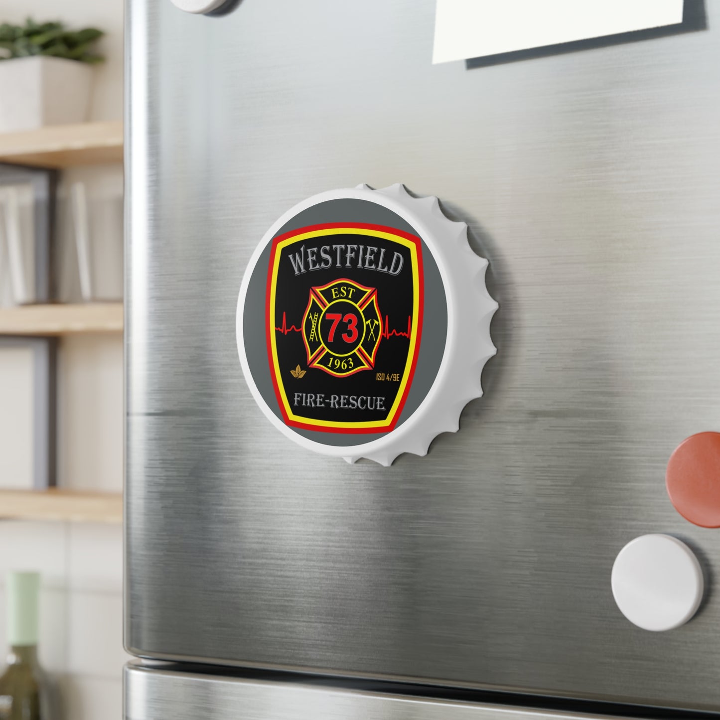 Firefighter-Themed Bottle Opener - Westfield Fire-Rescue Est. 1963