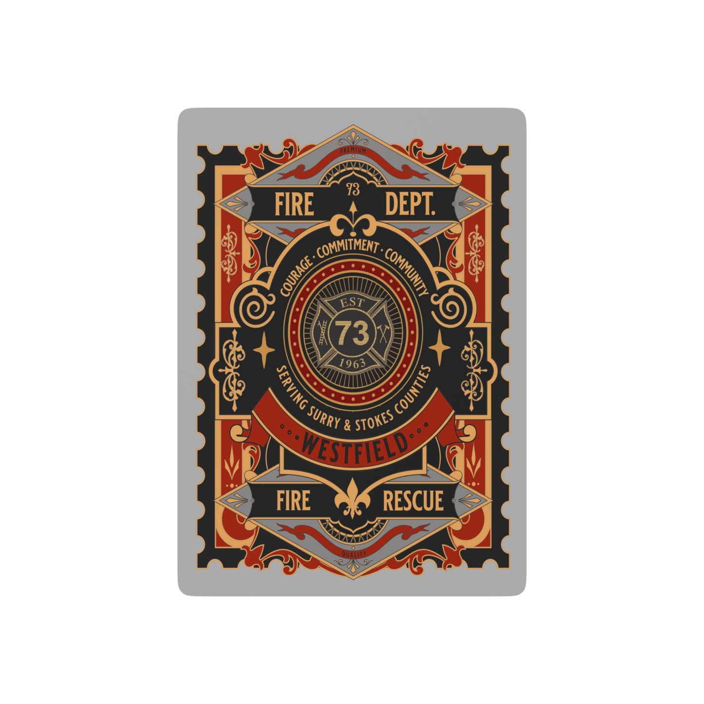 WVFD Vintage Fire Department Poker Playing Cards Set - Ideal for Collectors and Gamers
