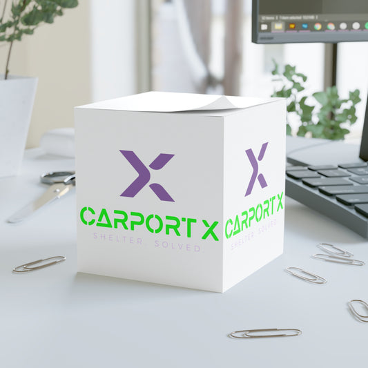 CarportX Note Cube for Home or Office, Custom Stationery, Stylish Desk Decor, Unique Memo Pad