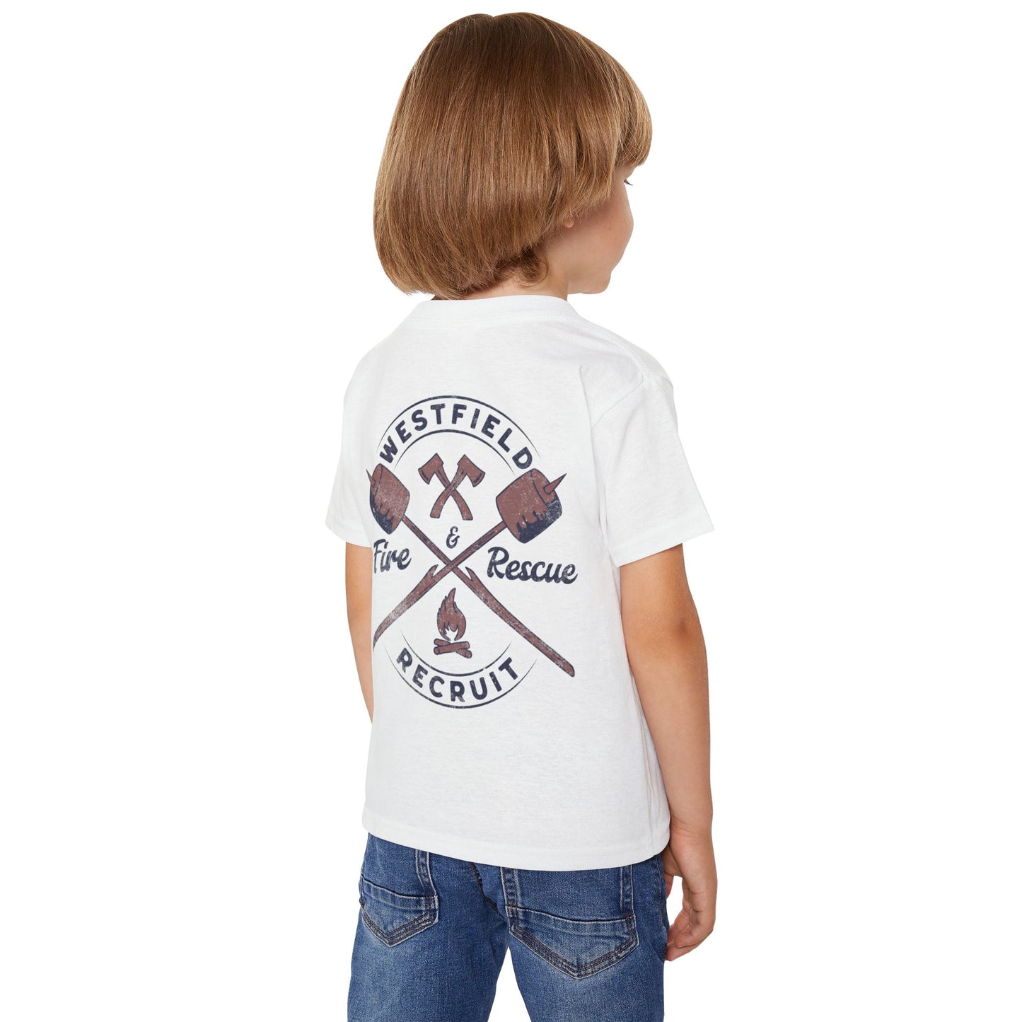WVFD Recruit Toddler Heavy Cotton T-Shirt - Fire Rescue Design for Kids