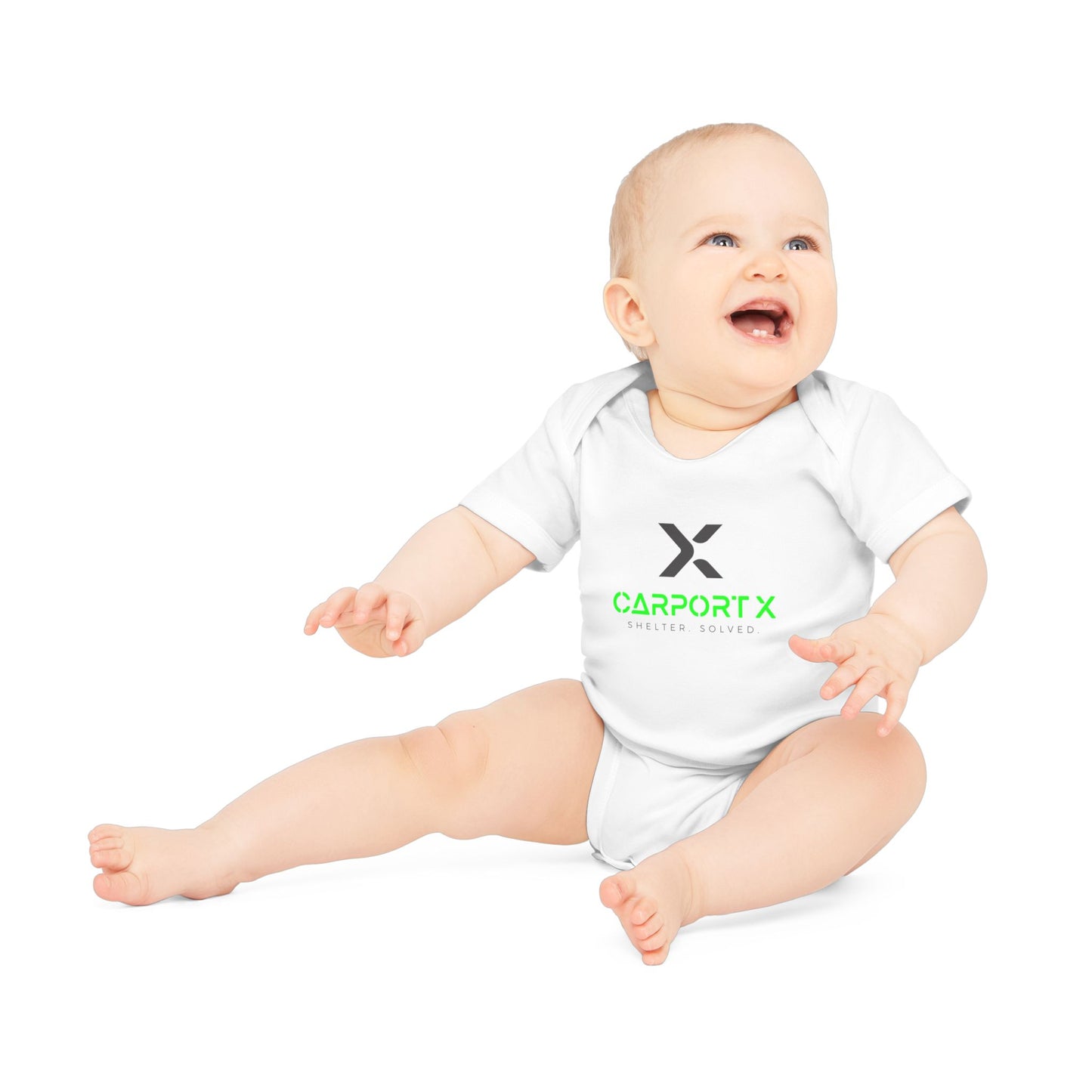 CarportX Baby Bodysuit — Carport X Logo Organic Short-Sleeve Infant Onesie