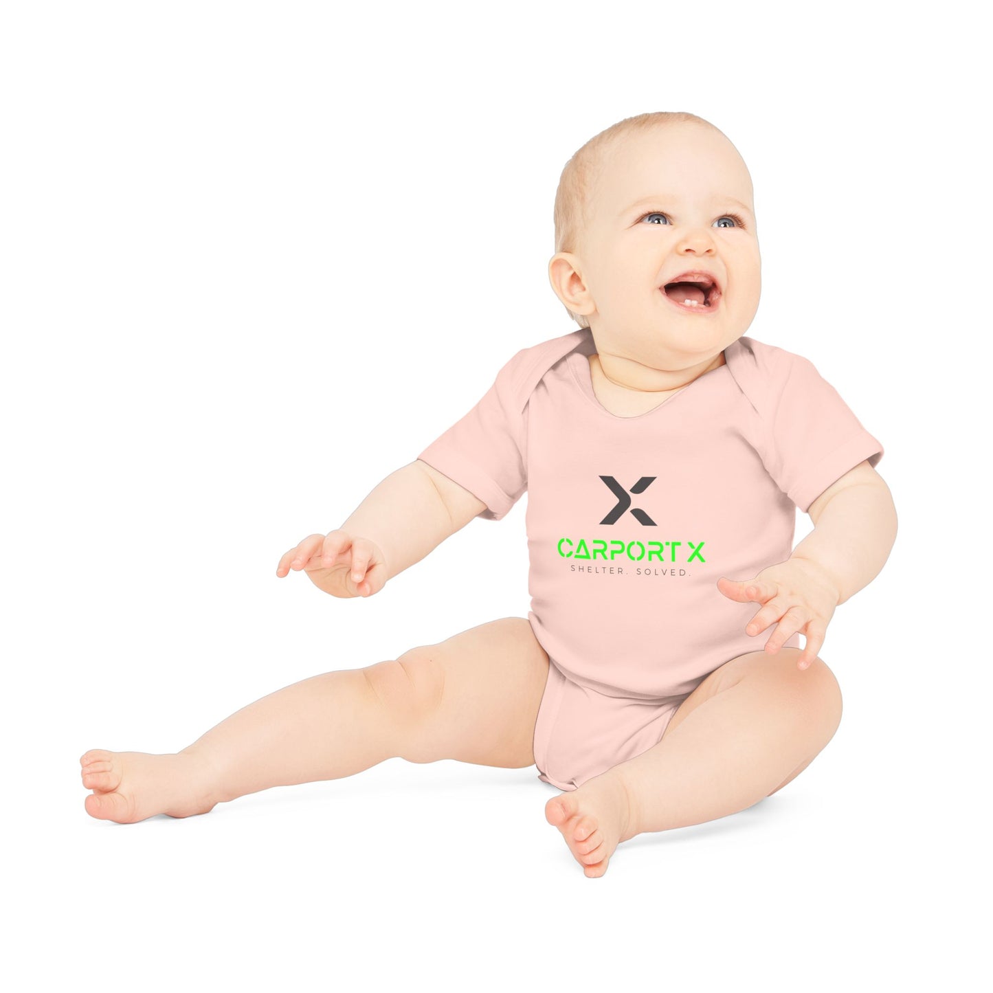 CarportX Baby Bodysuit — Carport X Logo Organic Short-Sleeve Infant Onesie