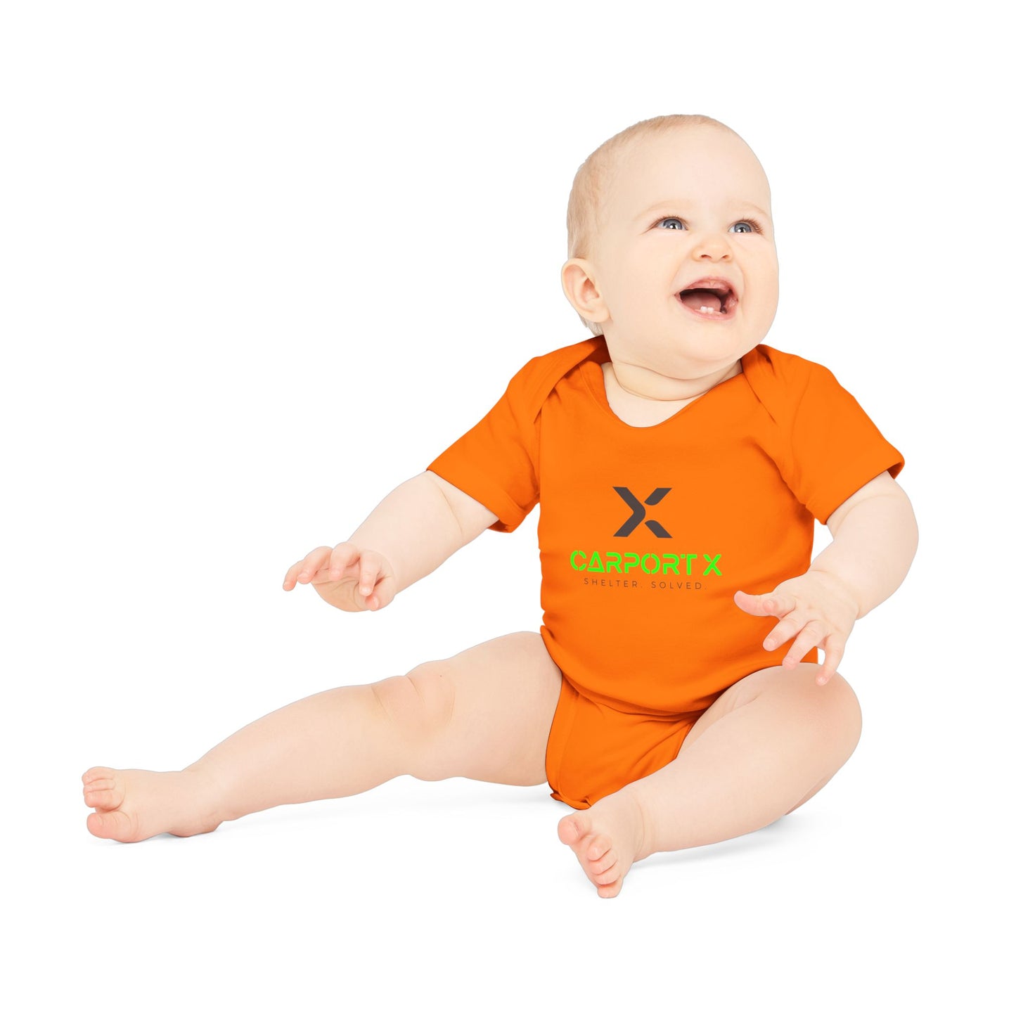 CarportX Baby Bodysuit — Carport X Logo Organic Short-Sleeve Infant Onesie