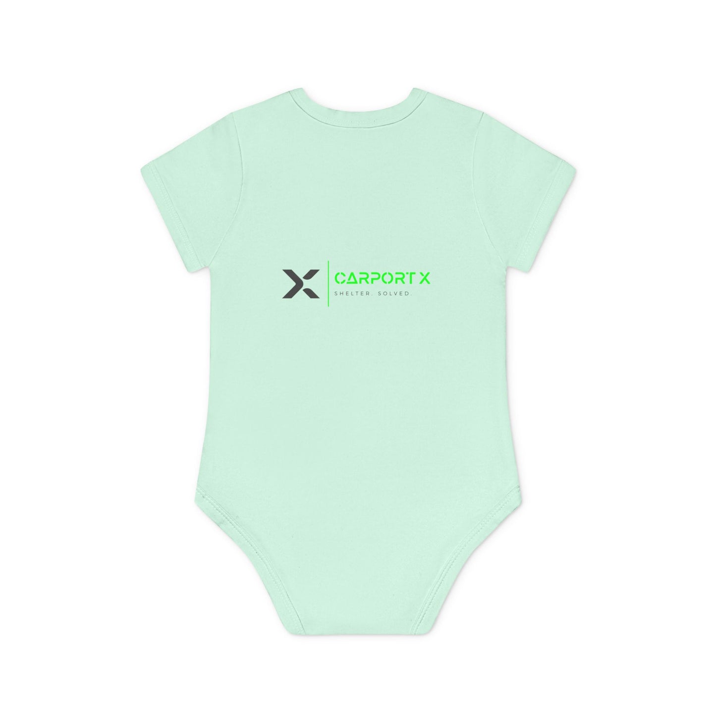 CarportX Baby Bodysuit — Carport X Logo Organic Short-Sleeve Infant Onesie